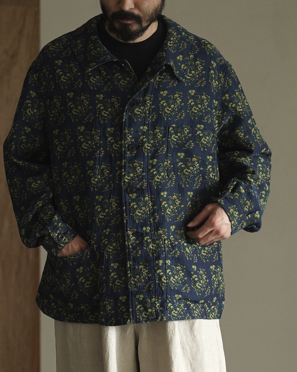 outil VESTE DRAP OV-T043-2 ジャガード織 ワークジャケット 花柄|Crouka(クローカ)