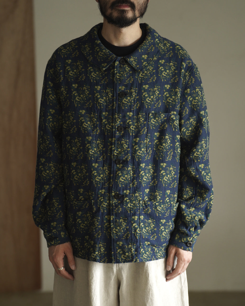 outil VESTE DRAP OV-T043-2 ジャガード織 ワークジャケット 花柄|Crouka(クローカ)