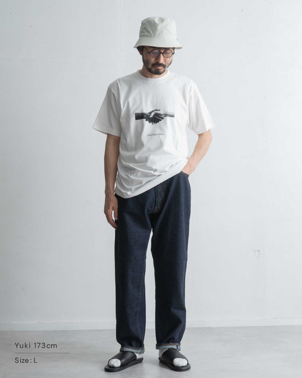 【アウトレット!30%OFF】 グラフィック 半袖 Tシャツ ANTI HATE VIBES T-Shirt プレミアムコットン AHVTS-0577