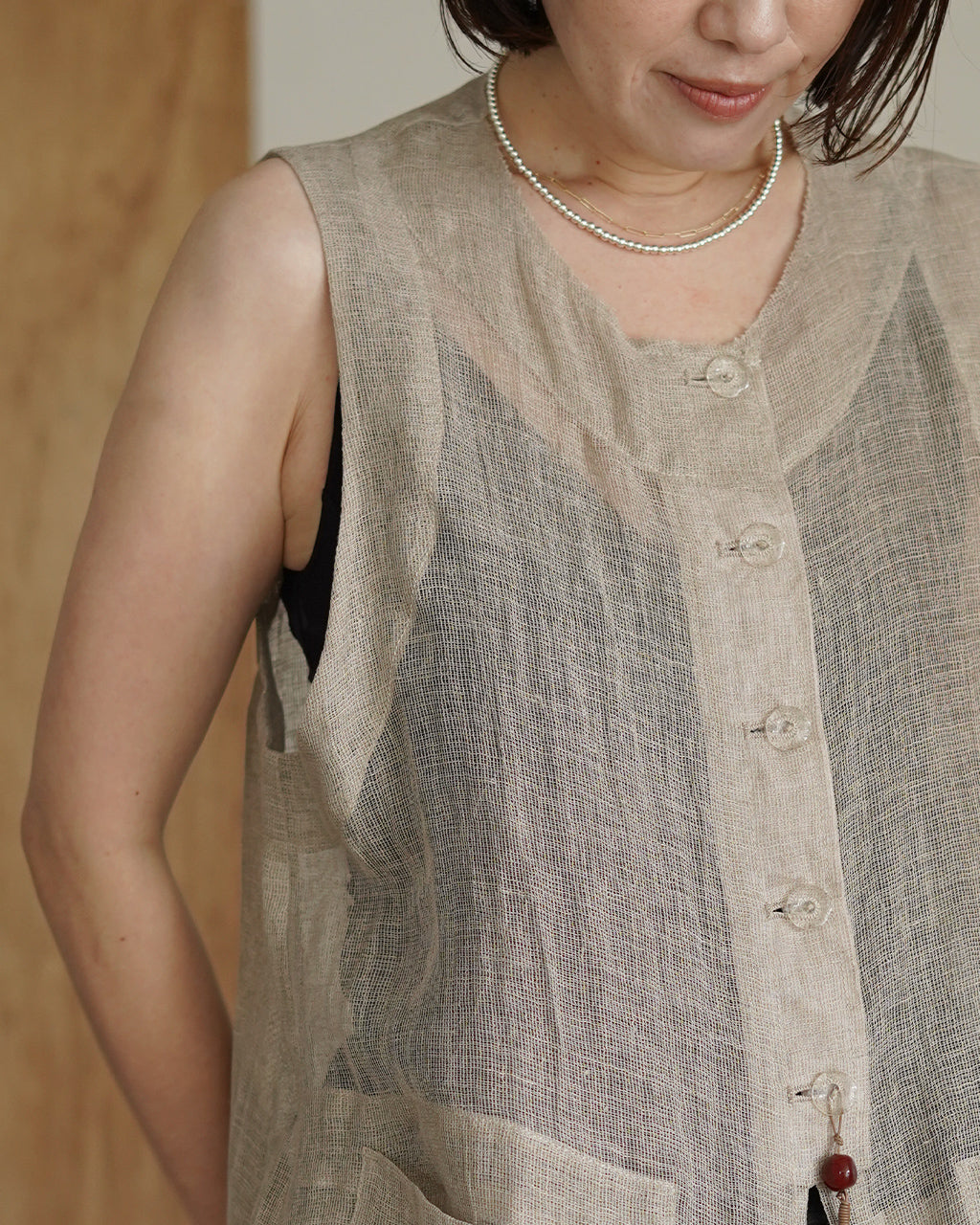 Karami weave vest PO1S006