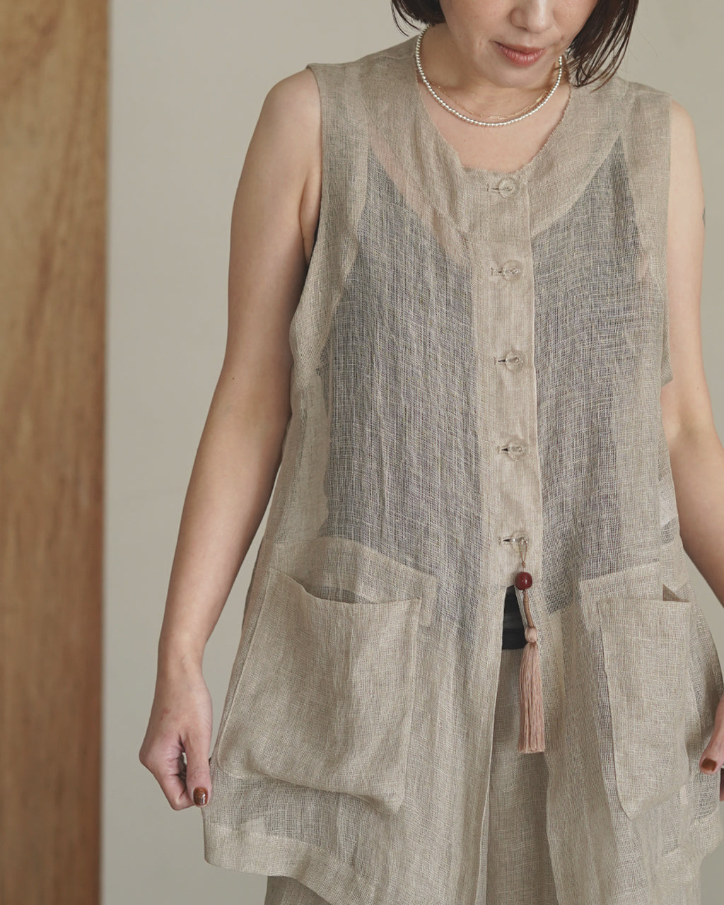 Karami weave vest PO1S006