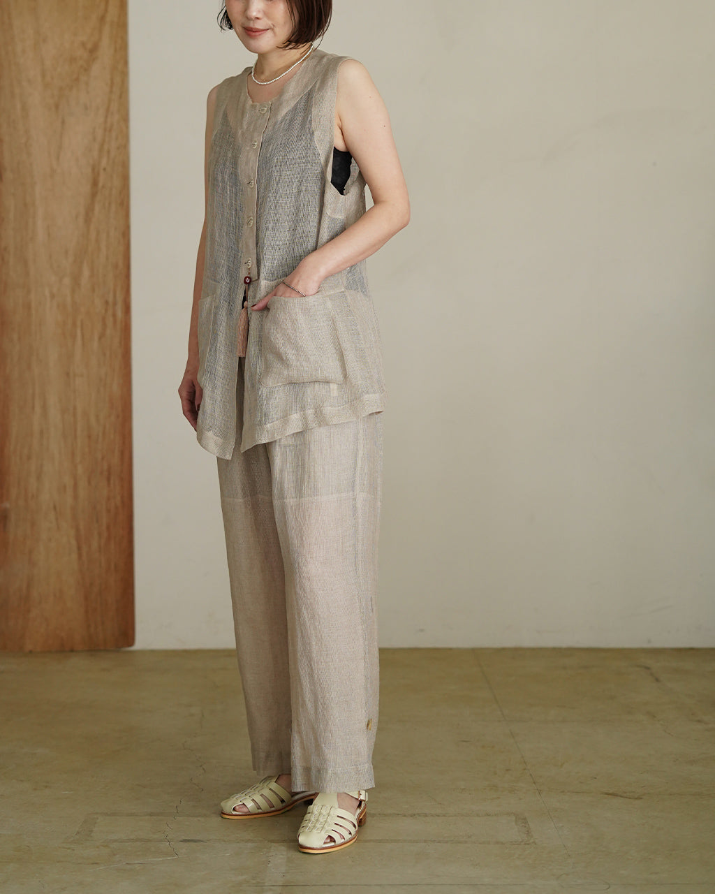 Karami weave vest PO1S006