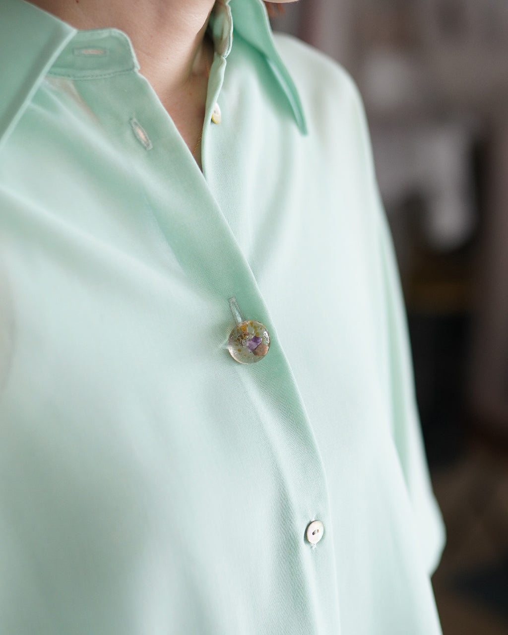 High-twisted gauze shirt PO1S013