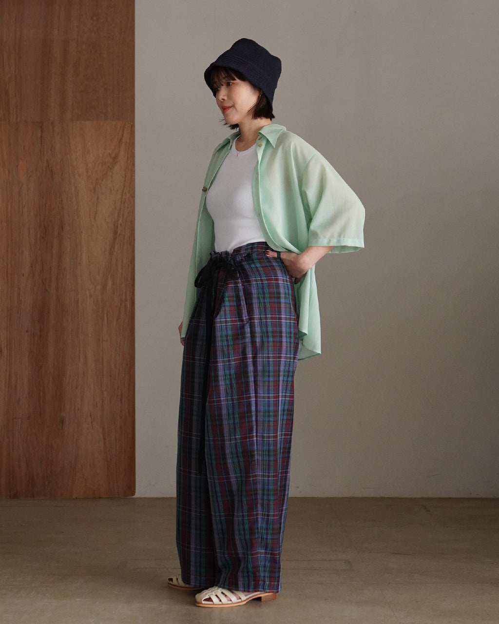 High-twisted gauze shirt PO1S013