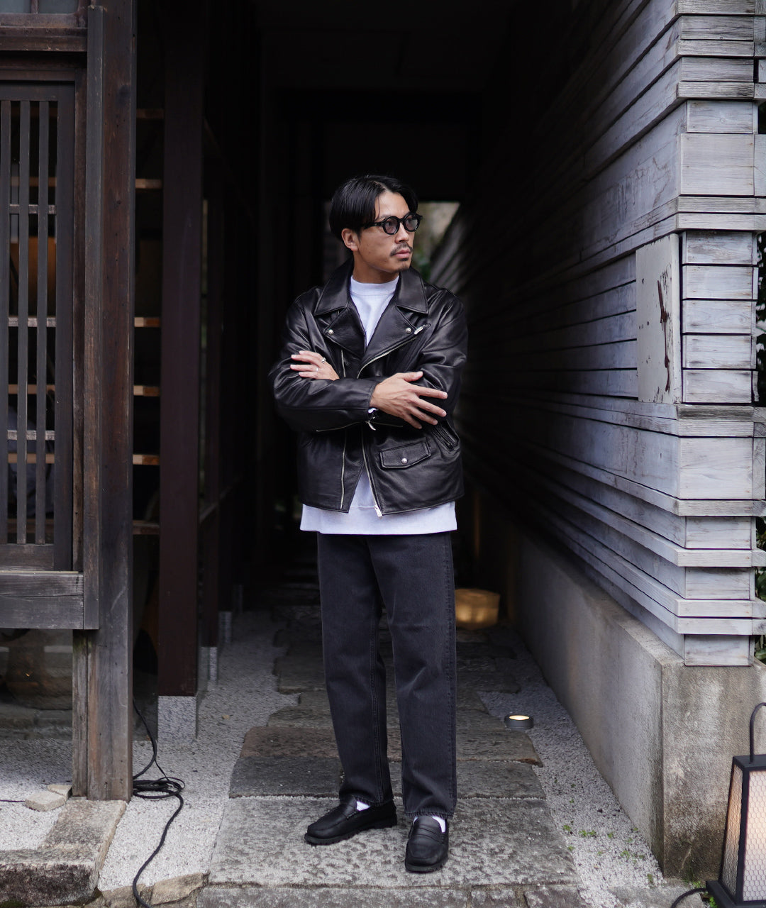 ピーシー レザー ライダース ジャケット PC RIDERS JACKET W/LOVE&PEACE SILVER レザー 牛革 23AWモデル PC-017-1962