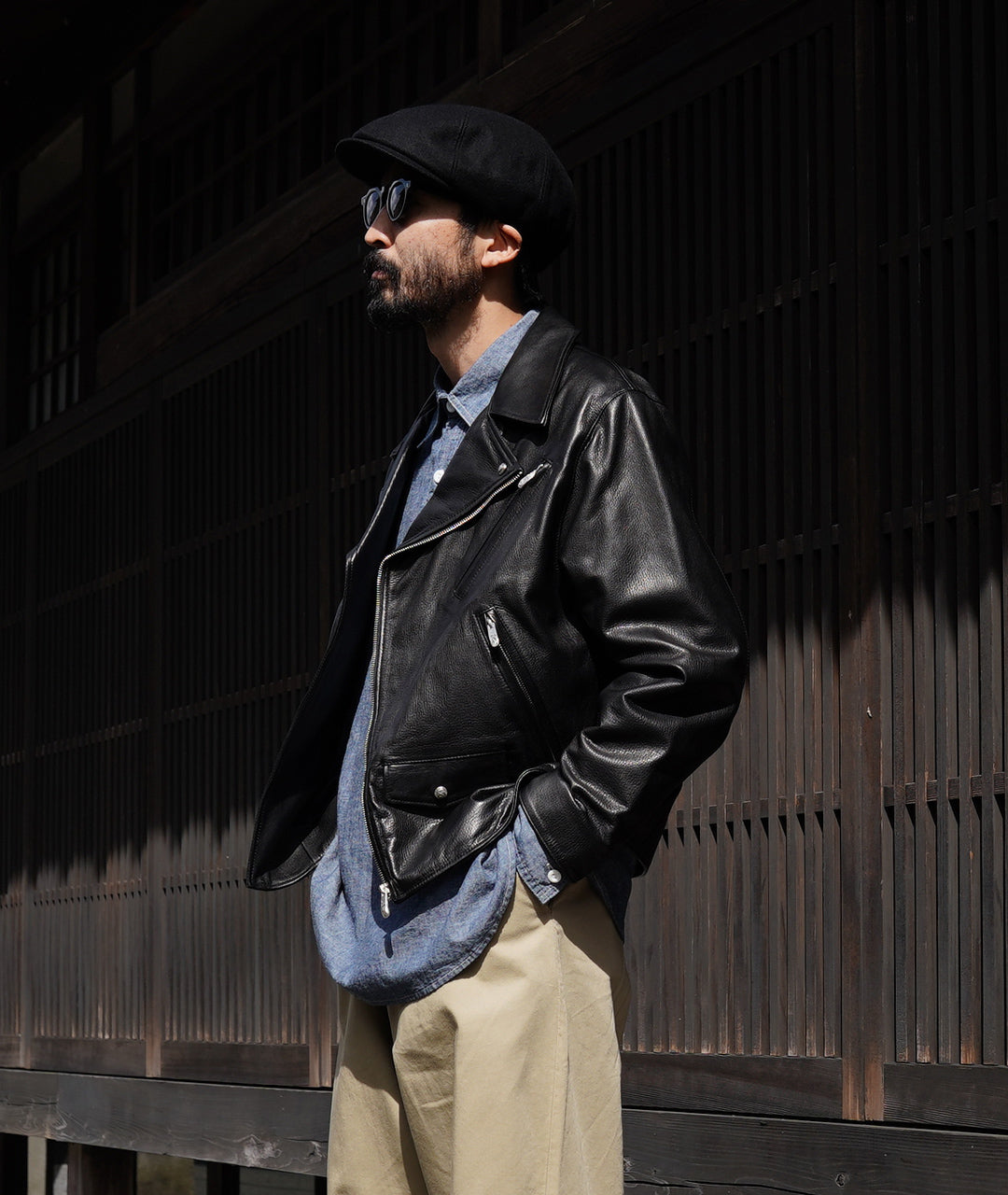 ピーシー レザー ライダース ジャケット PC RIDERS JACKET W/LOVE&PEACE SILVER レザー 牛革 23AWモデル PC-017-1962