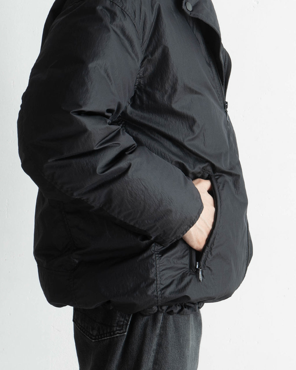 ライダース ダウンジャケット SHEEN NYLON RIDERS DOWN JACKET ジップアップ PC-015-2996