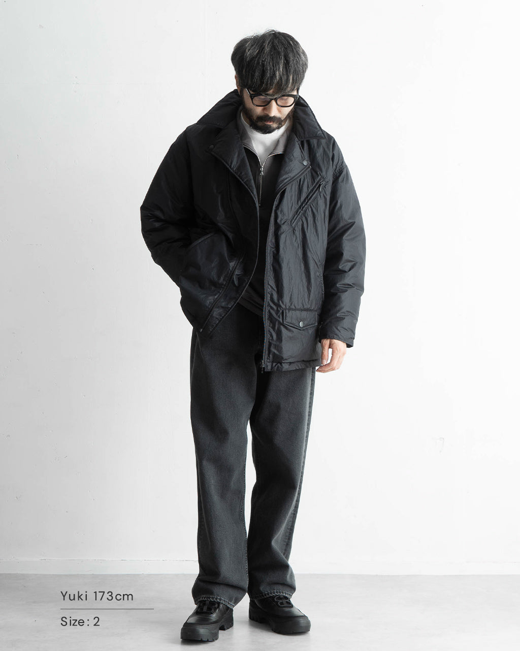 ライダース ダウンジャケット SHEEN NYLON RIDERS DOWN JACKET ジップアップ PC-015-2996