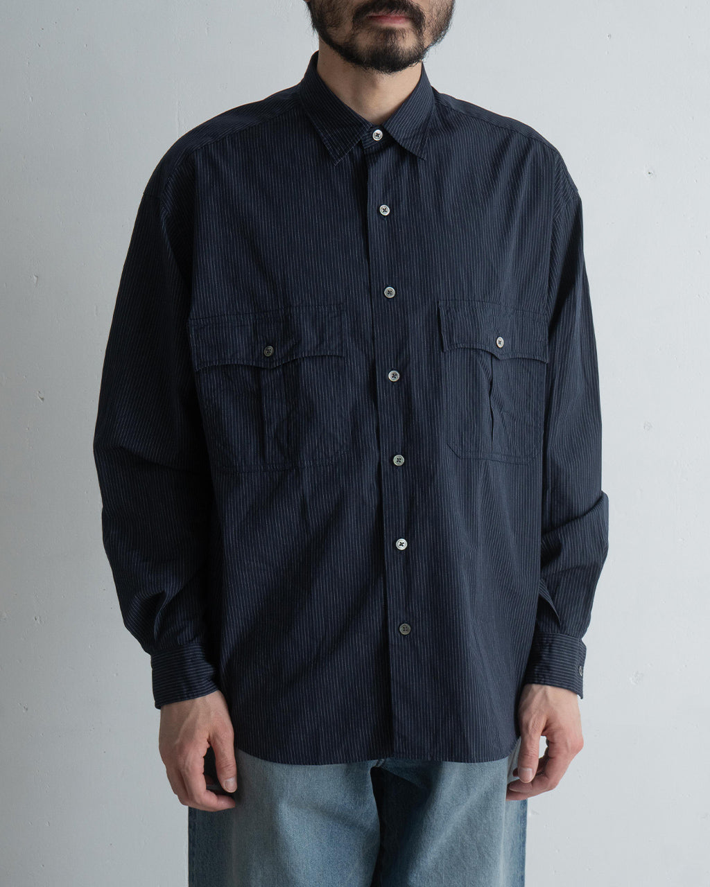 ロールアップシャツ ピンストライプ ROLL UP PIN STRIPE SHIRT PC-016-2757
