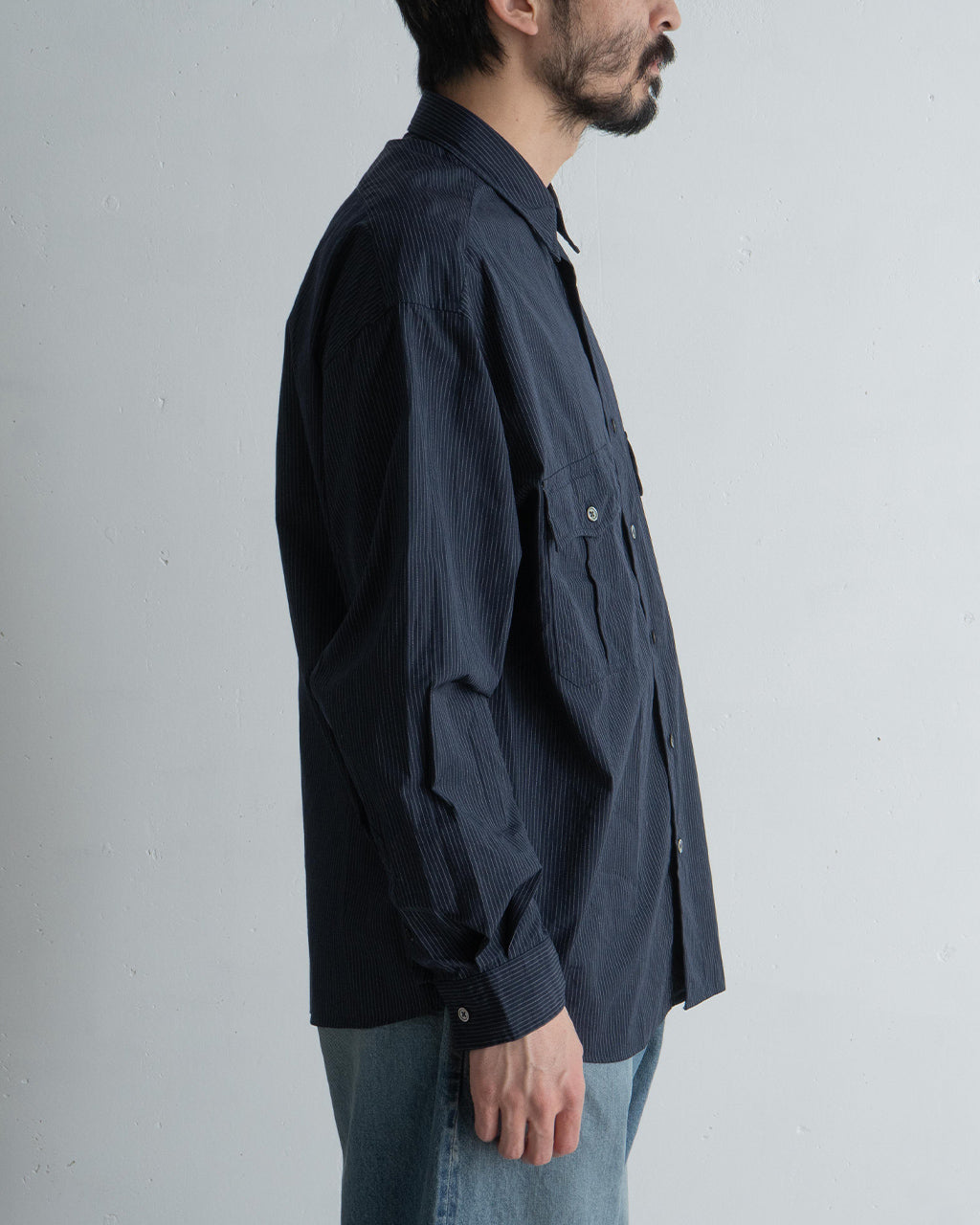 ロールアップシャツ ピンストライプ ROLL UP PIN STRIPE SHIRT PC-016-2757