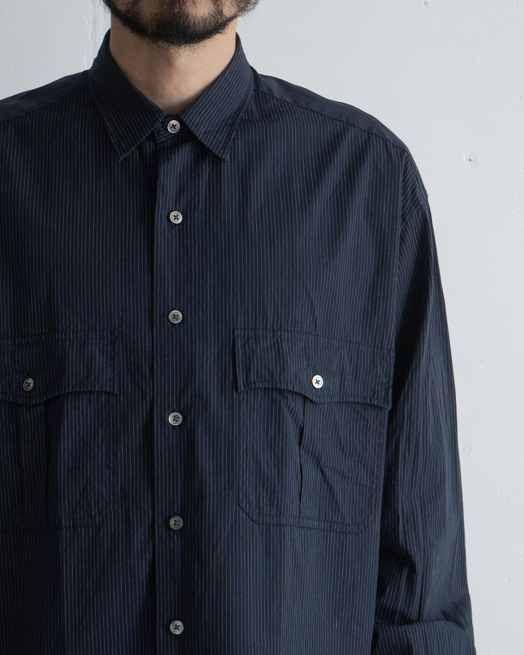 ロールアップシャツ ピンストライプ ROLL UP PIN STRIPE SHIRT PC-016-2757