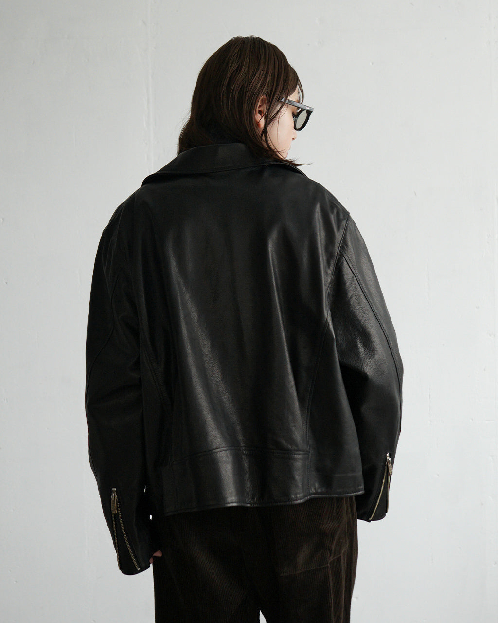 ピーシー レザー ライダース ジャケット ダブル PC RIDERS JACKET W/LOVE & PEACE SILVER レザー 牛革 PC-017-1962