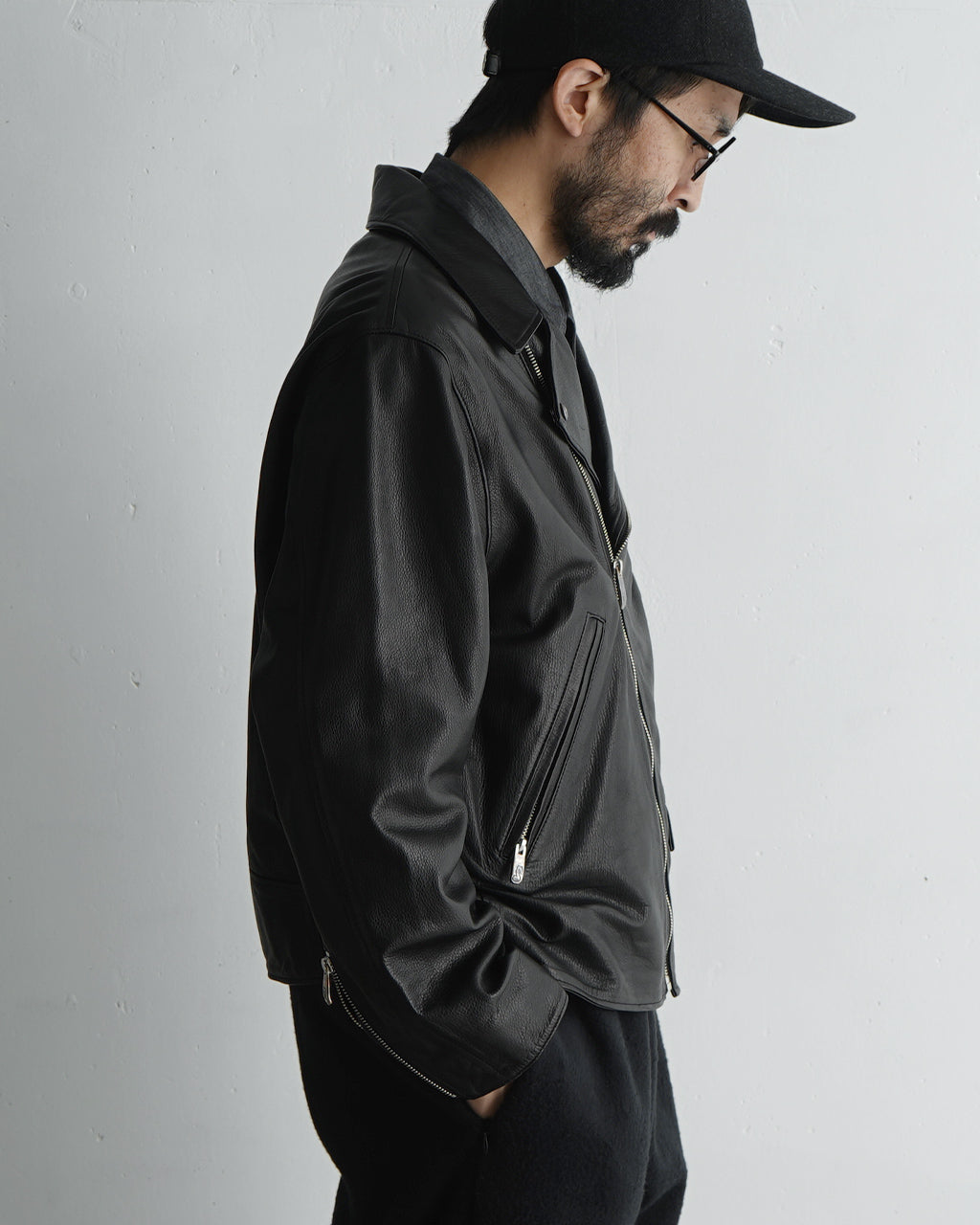 ピーシー レザー ライダース ジャケット ダブル PC RIDERS JACKET W/LOVE & PEACE SILVER レザー 牛革 PC-017-1962