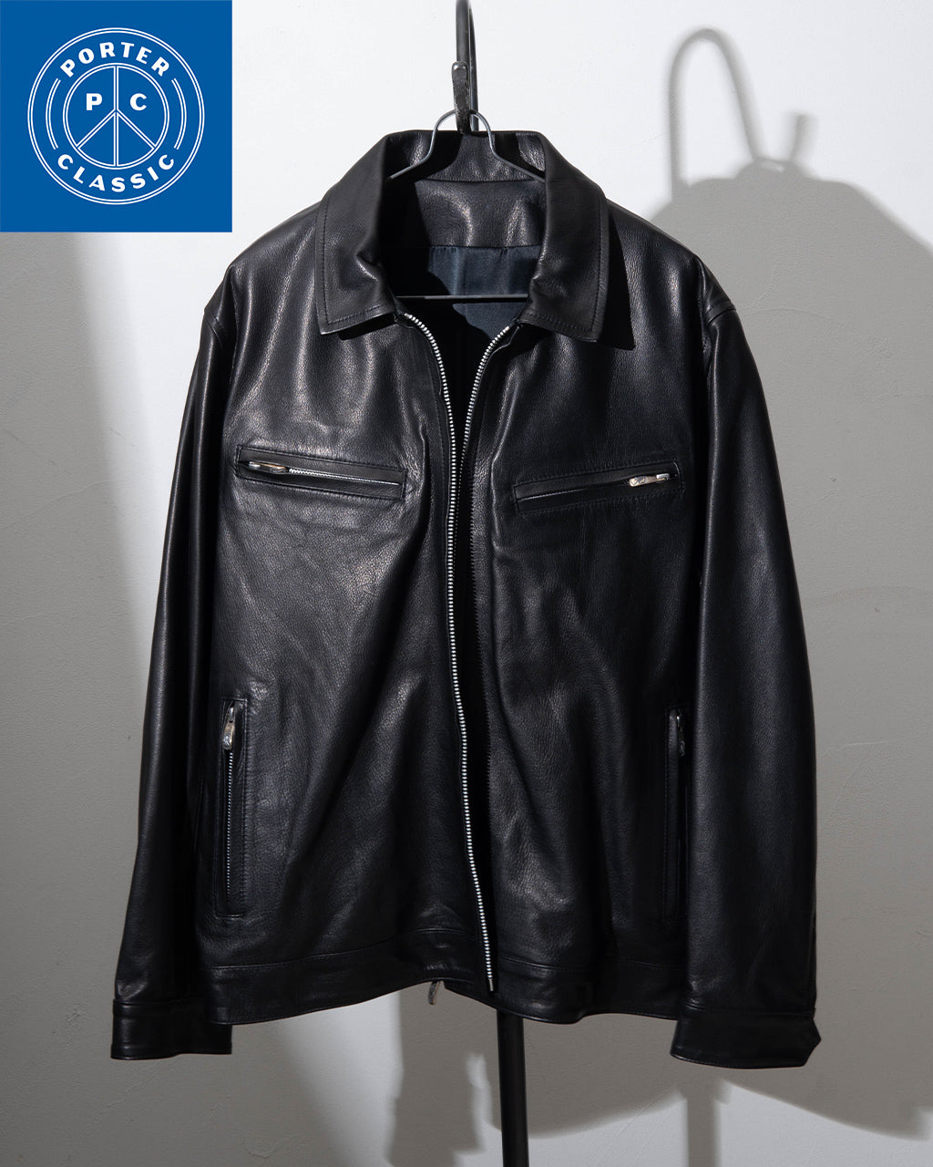ピーシー シングル ライダース ジャケット ウィズ ラブ アンド ピース シルバー PC SINGLE RIDERS JACKET W LOVE & PEACE SILVER レザー 牛革 PC-017-2413