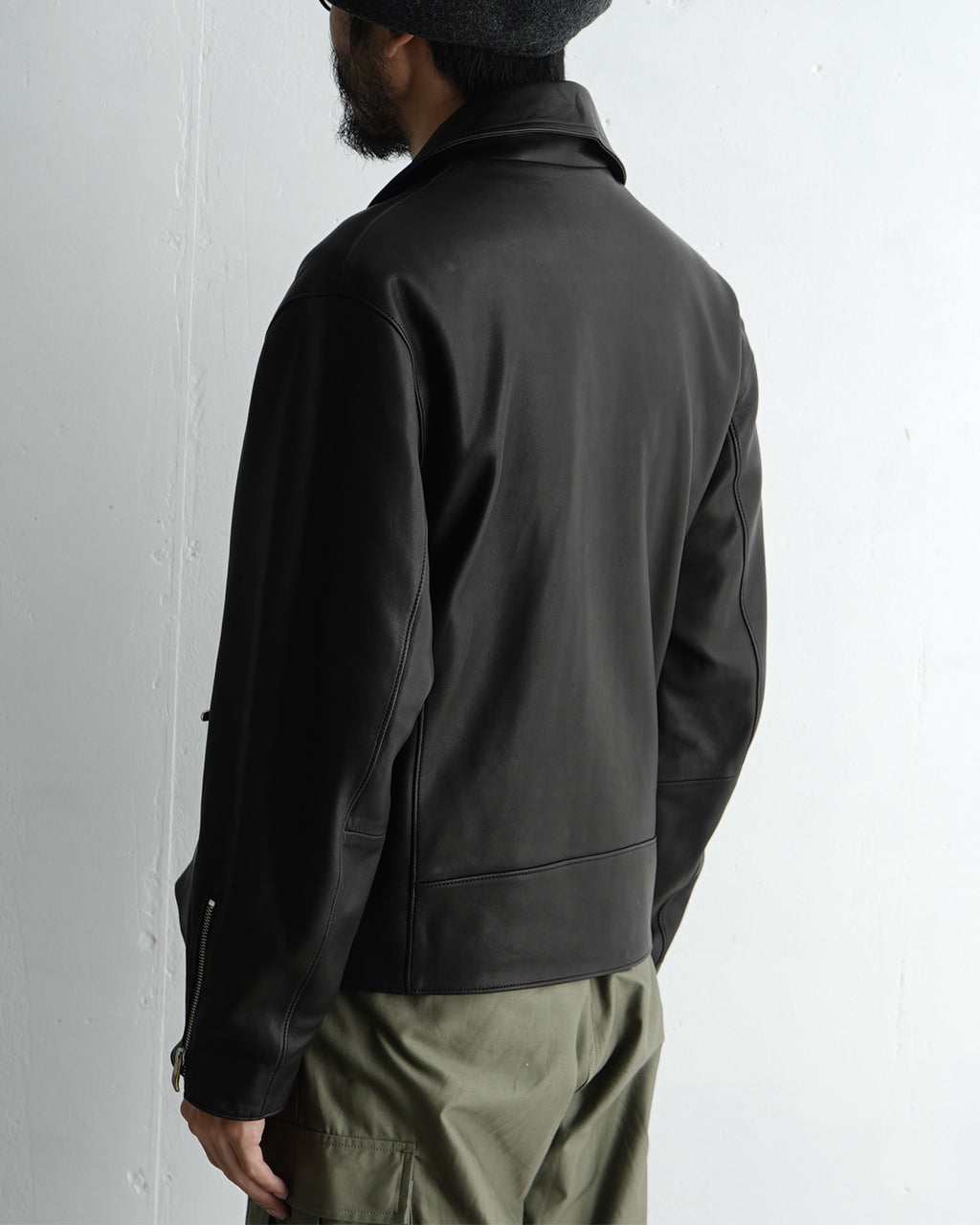 レザー ライダース ジャケット エントルフィーノ LEATHER RIDERS JACKET II W/LOVE & PEACE SILVER (ENTREFINO) 羊革 PC-017-2981