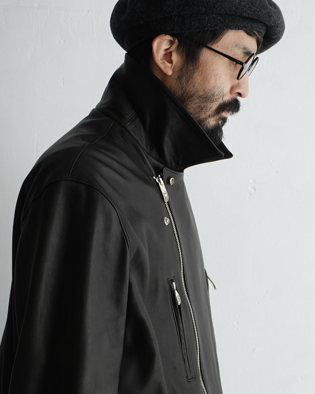レザー ライダース ジャケット エントルフィーノ LEATHER RIDERS JACKET II W/LOVE & PEACE SILVER (ENTREFINO) 羊革 PC-017-2981