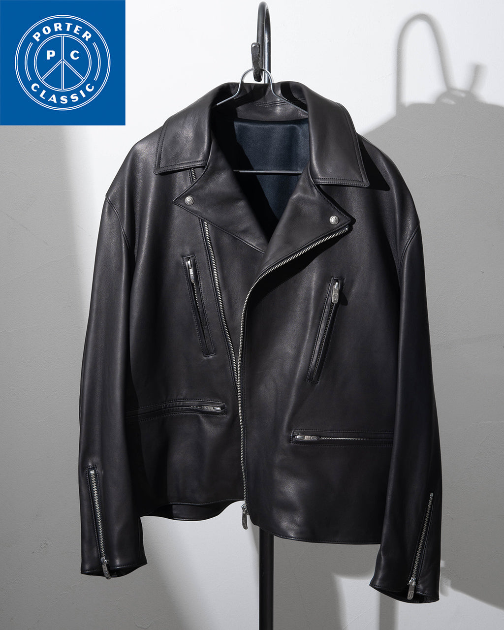 レザー ライダース ジャケット エントルフィーノ LEATHER RIDERS JACKET II W/LOVE & PEACE SILVER (ENTREFINO) 羊革 PC-017-2981