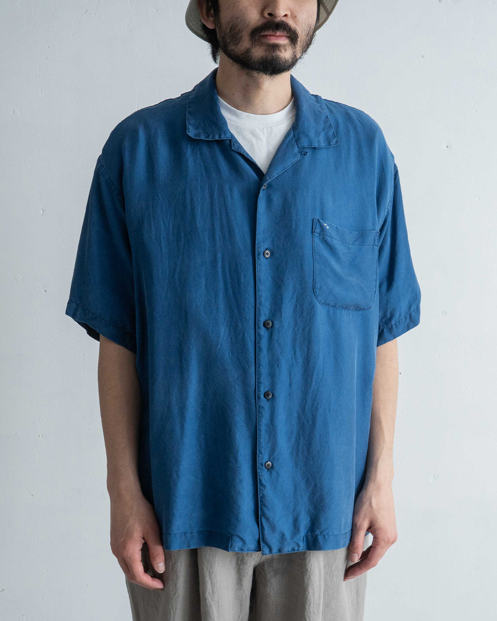 PORTER CLASSIC ポータークラシック オープンカラーシャツ 開襟 半袖 シルク H/W INDIGO SILK SHIRT PC-024-3337【送料無料】