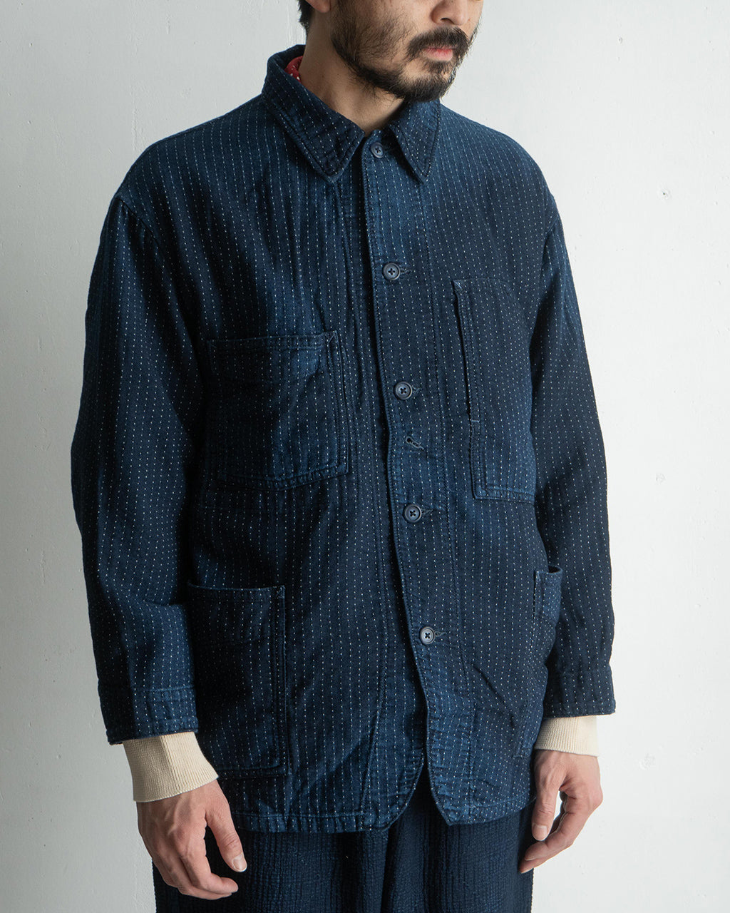 カバーオール 刺し子 ストライプ アウター SASHIKO STRIPE COVERALLS WATCH CHAIN ITEM PC-059-3188【正規取扱店】