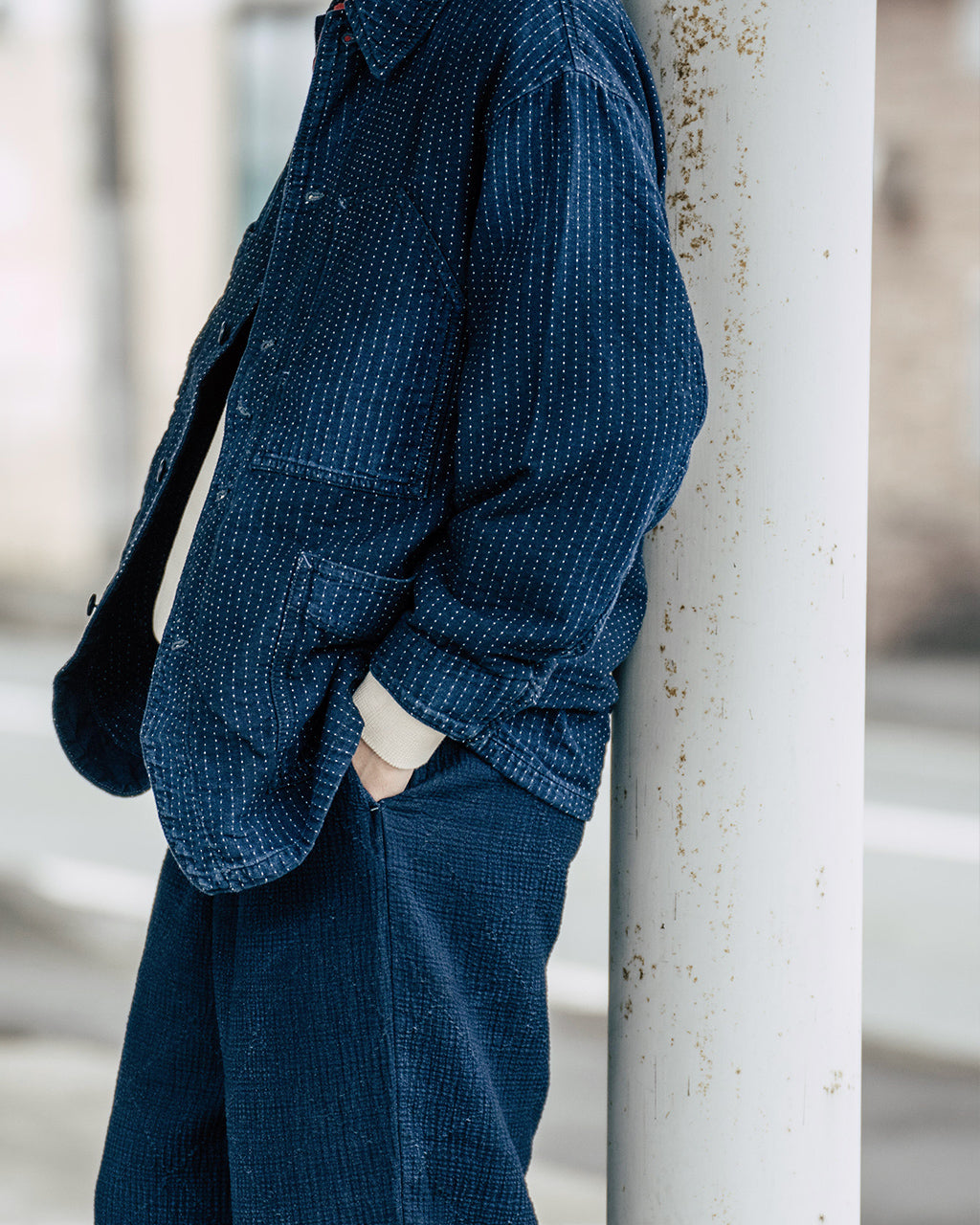カバーオール 刺し子 ストライプ アウター SASHIKO STRIPE COVERALLS WATCH CHAIN ITEM PC-059-3188【正規取扱店】