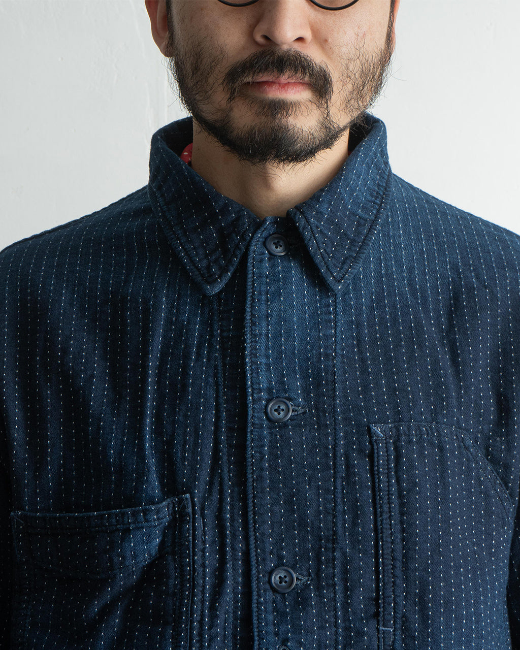 カバーオール 刺し子 ストライプ アウター SASHIKO STRIPE COVERALLS WATCH CHAIN ITEM PC-059-3188【正規取扱店】