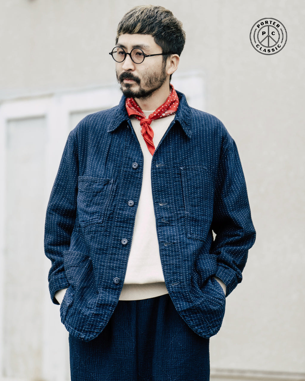 カバーオール 刺し子 ストライプ アウター SASHIKO STRIPE COVERALLS WATCH CHAIN ITEM PC-059-3188【正規取扱店】