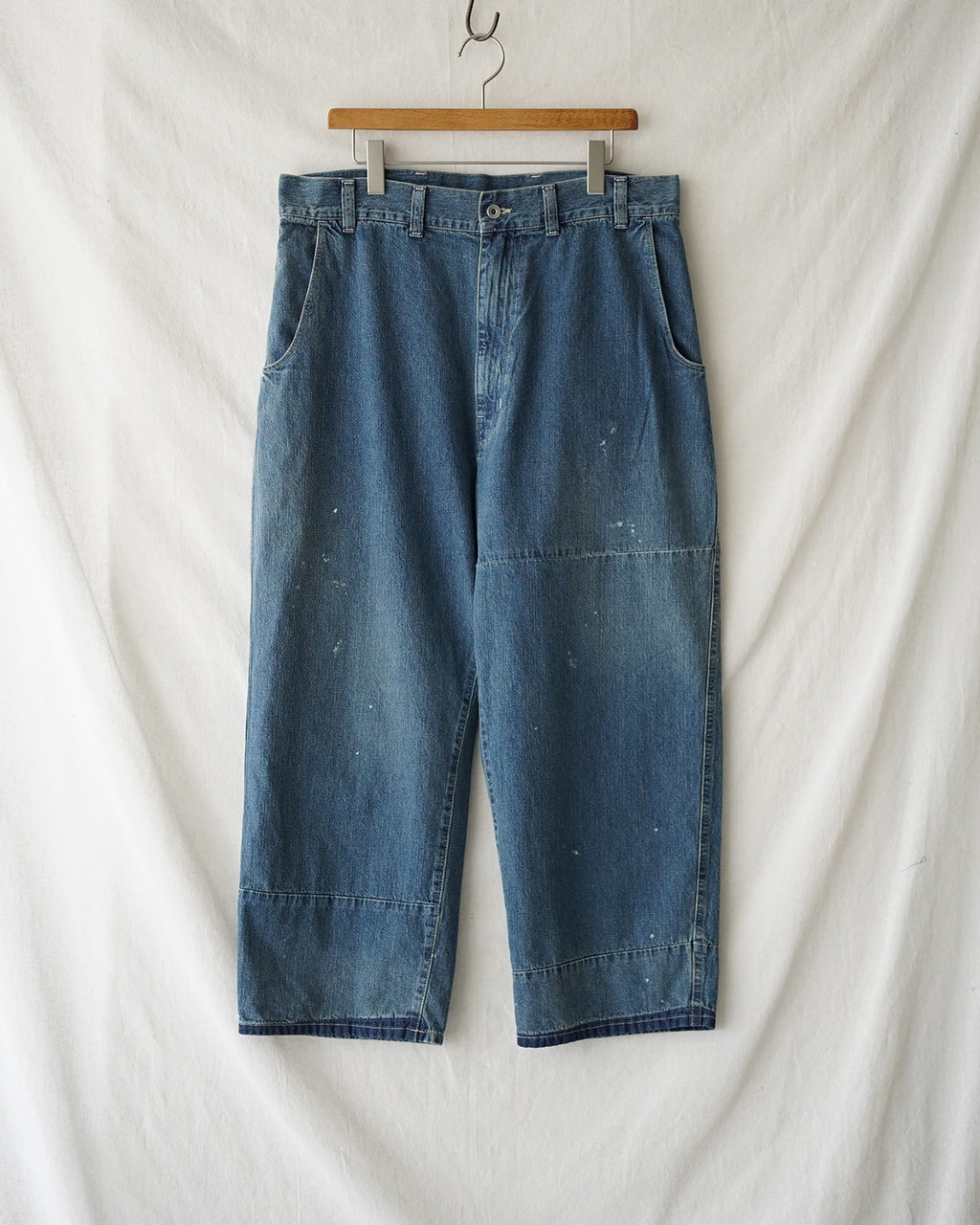PORTER CLASSIC BREAKFAST DENIM FATTY PANTS PC-005-3850 デニム ワイドテーパードパンツ ブルー|Crouka(クローカ)