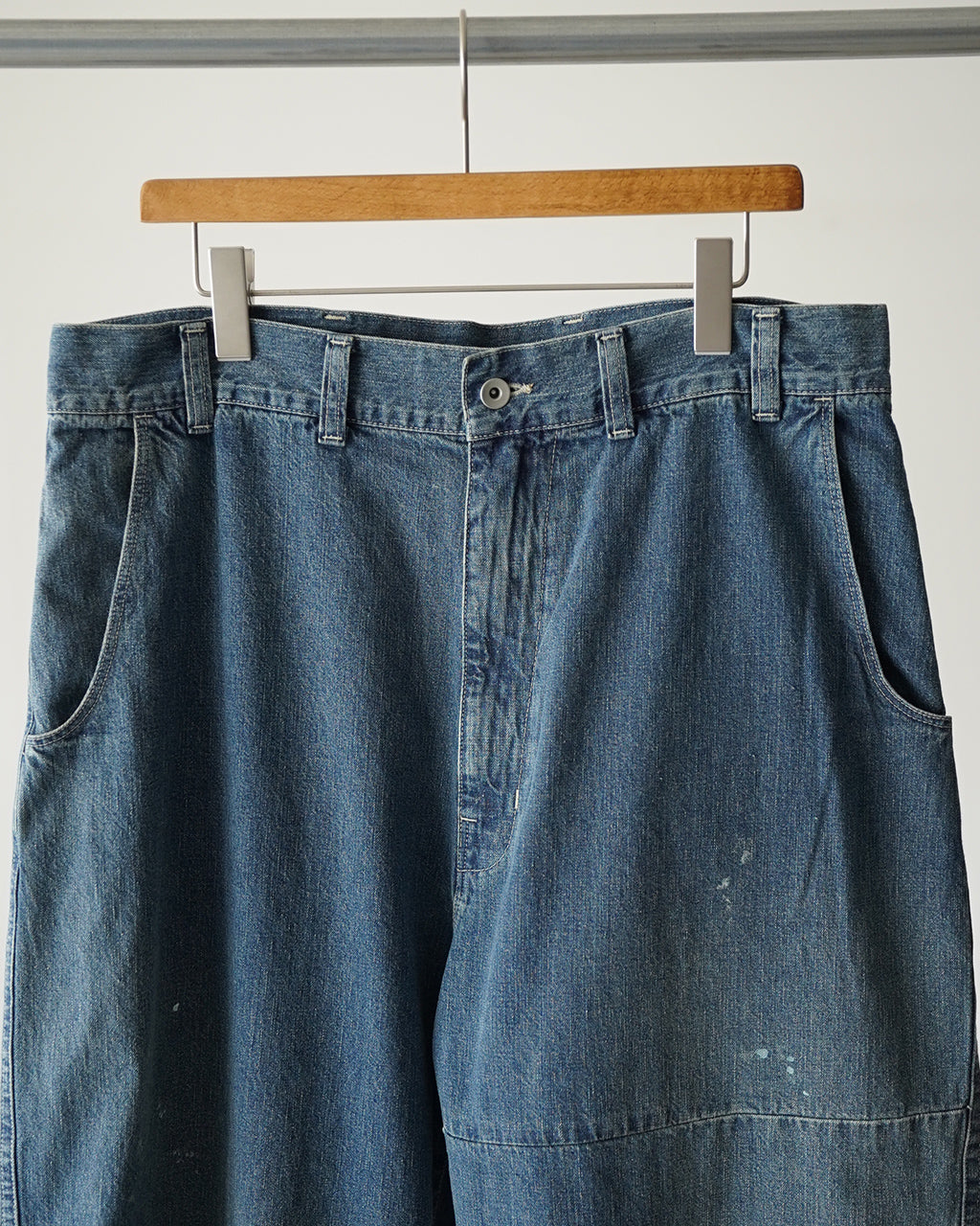 PORTER CLASSIC BREAKFAST DENIM FATTY PANTS PC-005-3850 デニム ワイドテーパードパンツ ブルー|Crouka(クローカ)