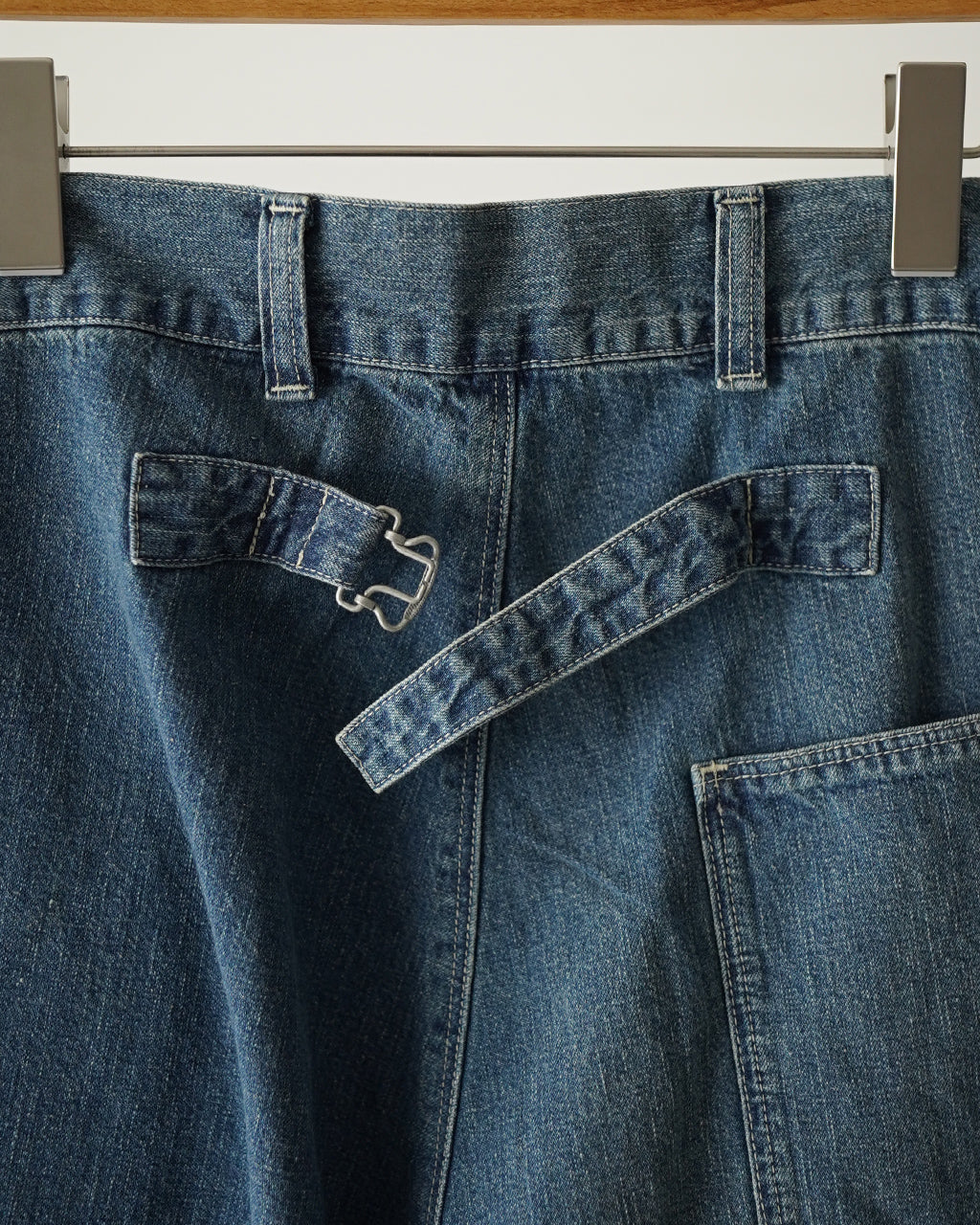 PORTER CLASSIC BREAKFAST DENIM FATTY PANTS PC-005-3850 デニム ワイドテーパードパンツ ブルー|Crouka(クローカ)
