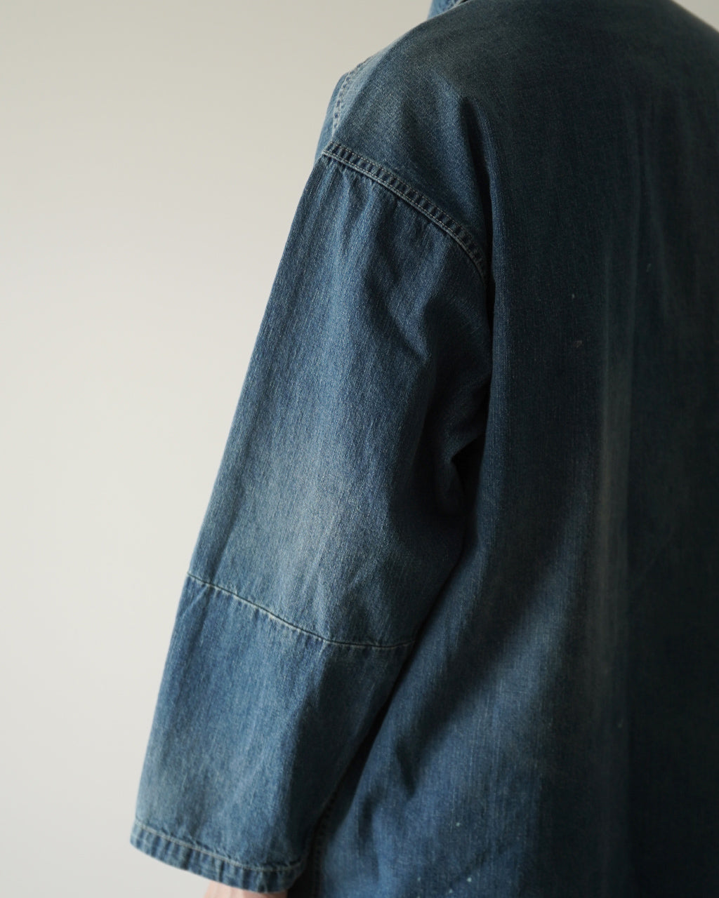 PORTER CLASSIC BREAKFAST DENIM PRISONER SHIRTS W/LOVE&PEACE SILVER CUSTOM PC-005-3849 デニム プルオーバーシャツ|Crouka(クローカ)