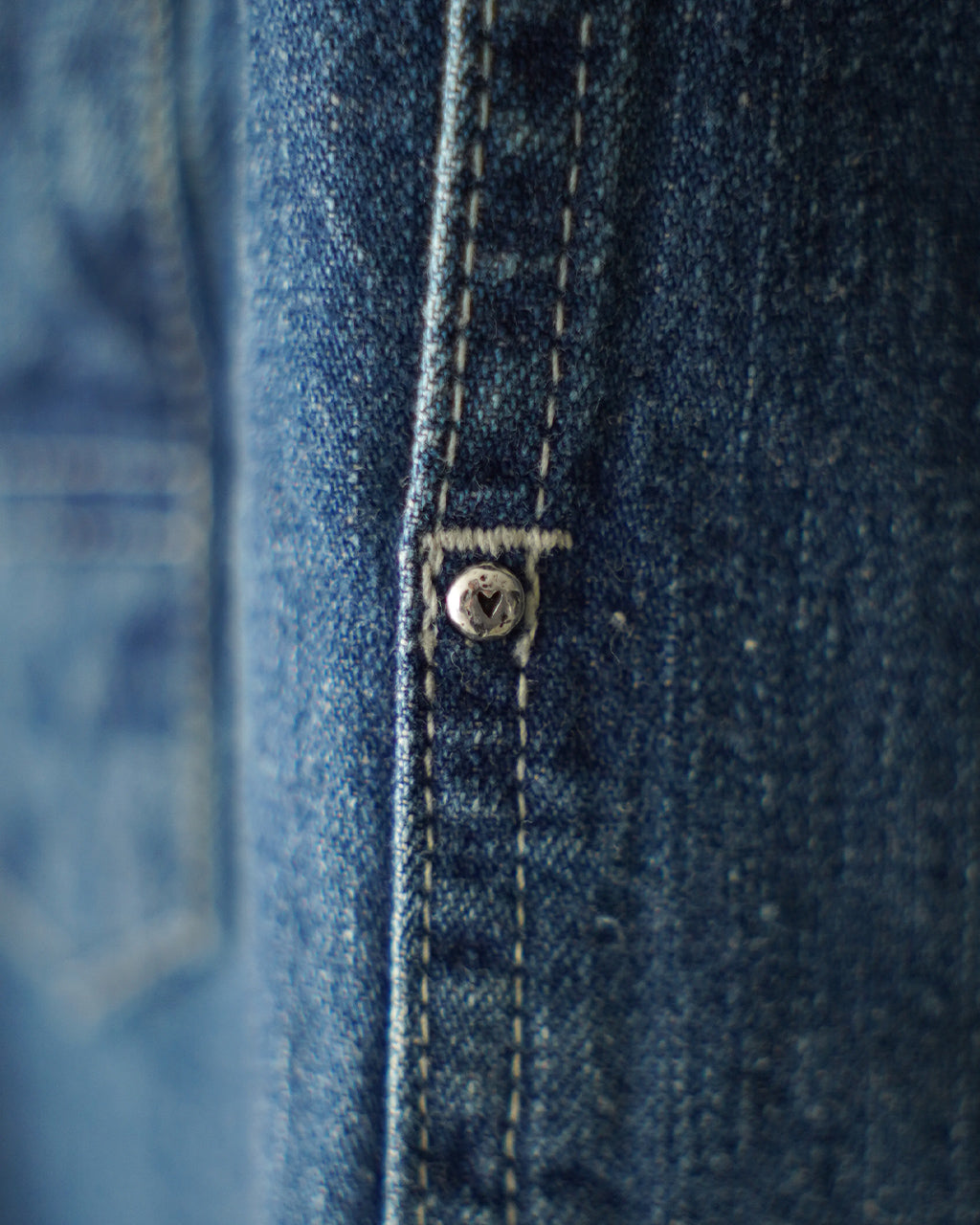 PORTER CLASSIC BREAKFAST DENIM PRISONER SHIRTS W/LOVE&PEACE SILVER CUSTOM PC-005-3849 デニム プルオーバーシャツ|Crouka(クローカ)
