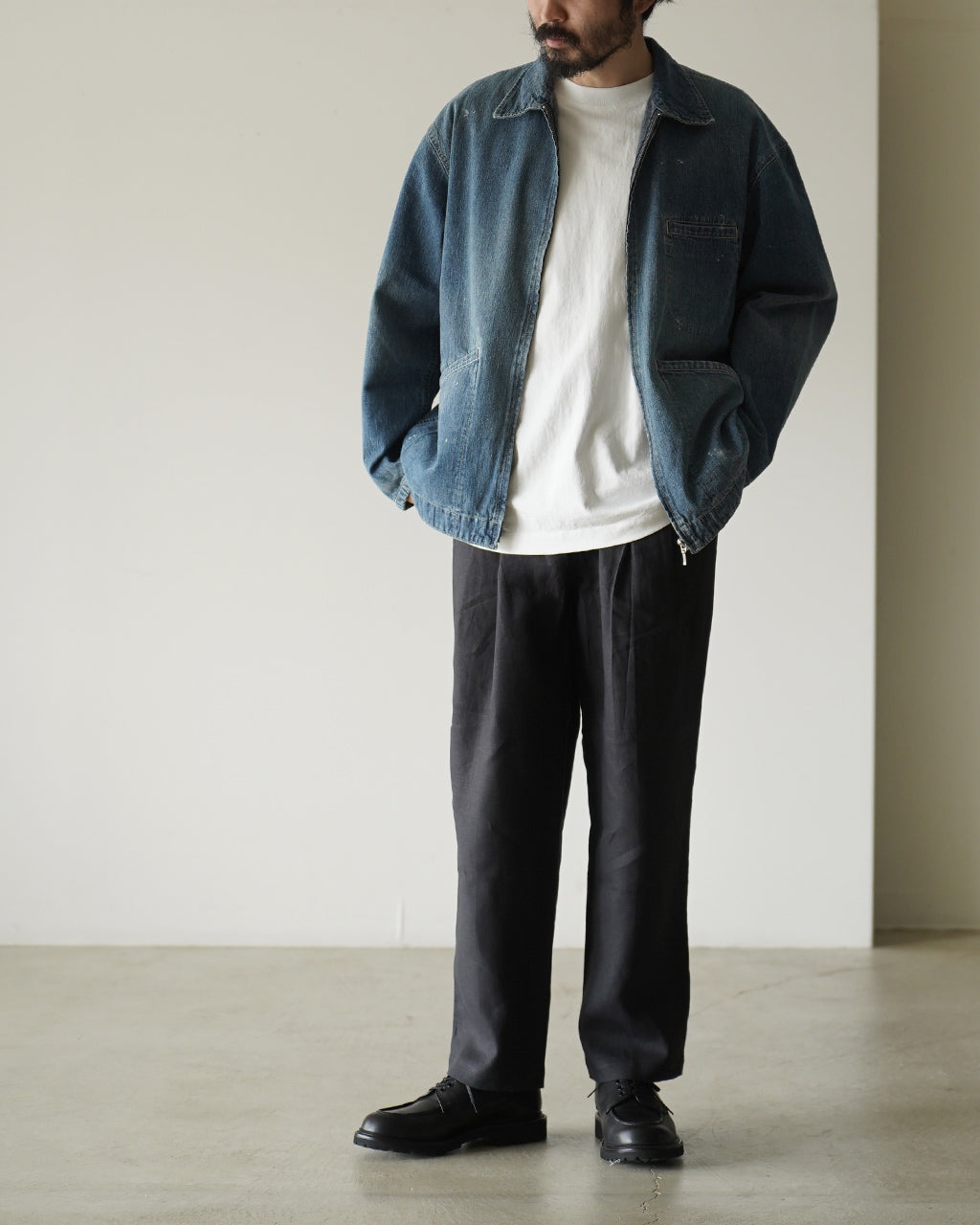 PORTER CLASSIC BREAKFAST DENIM ZIP UP JACKET PC-005-3847 デニム ジップアップジャケット ブルー|Crouka(クローカ)
