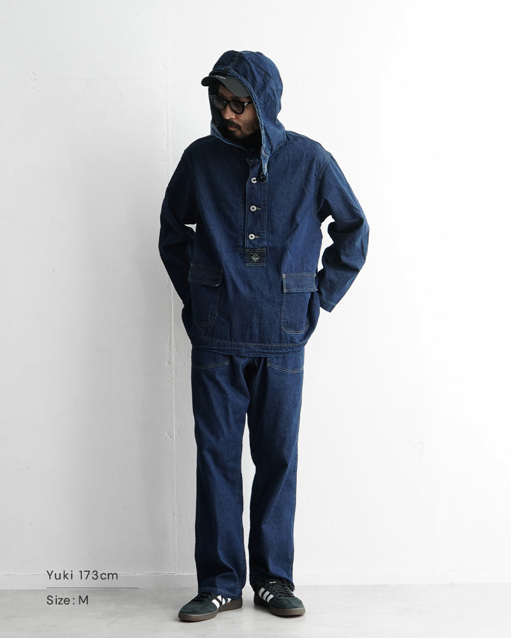 【SALE!30%OFF】POSTOVERALLS ポストオーバーオールズ ネイビー パーカー NAVY PARKA ブルー デニム 1105【送料無料】