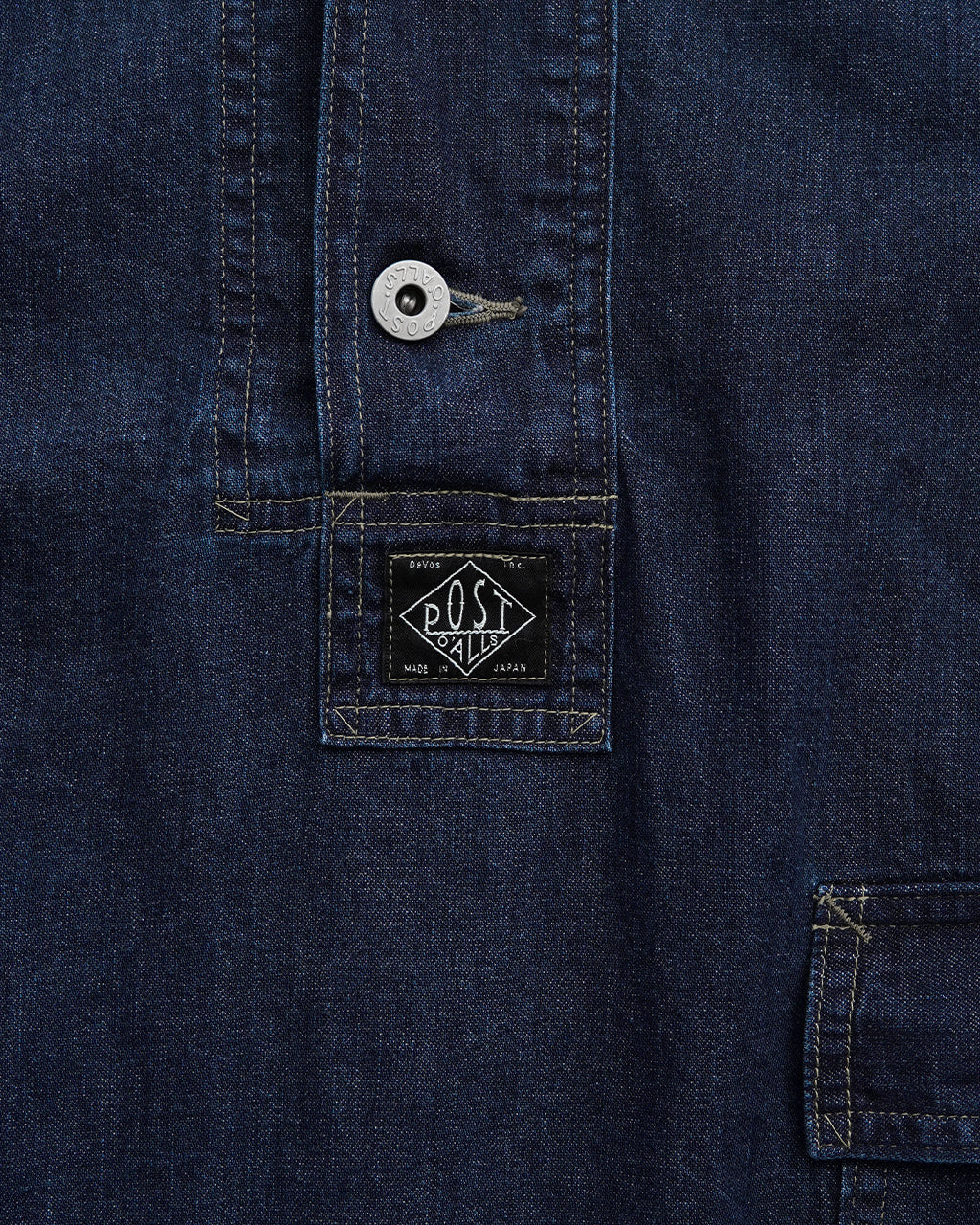 【SALE!30%OFF】POSTOVERALLS ポストオーバーオールズ ネイビー パーカー NAVY PARKA ブルー デニム 1105【送料無料】