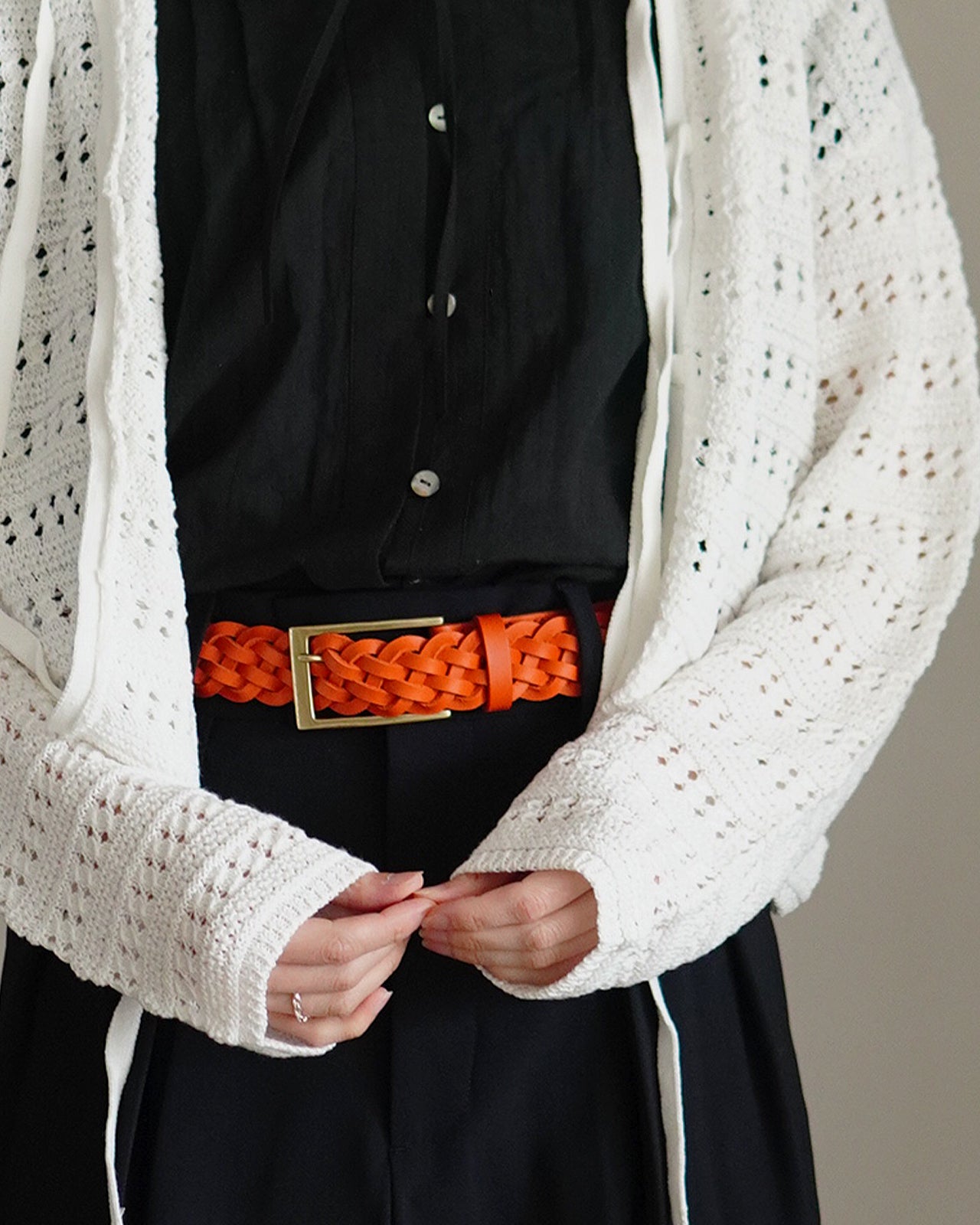 Post Production Mesh-Belt メッシュベルト レザー編み|Crouka(クローカ)