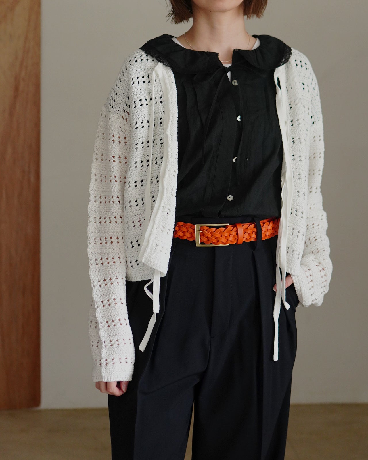 Post Production Mesh-Belt メッシュベルト レザー編み|Crouka(クローカ)
