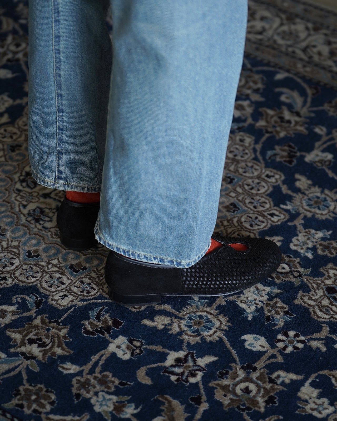 Tear Pumps - "Mesh"Goat Suede