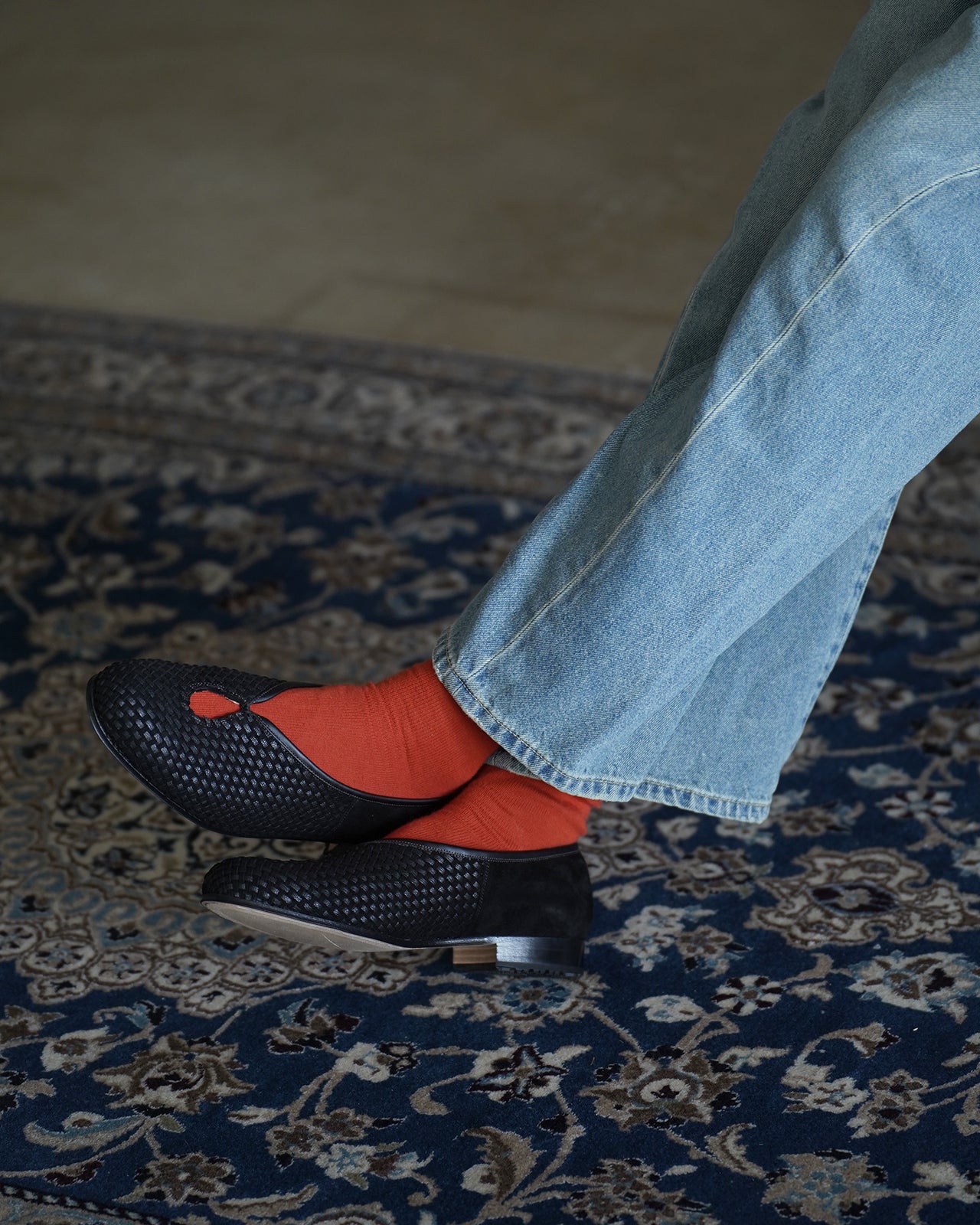 Tear Pumps - "Mesh"Goat Suede