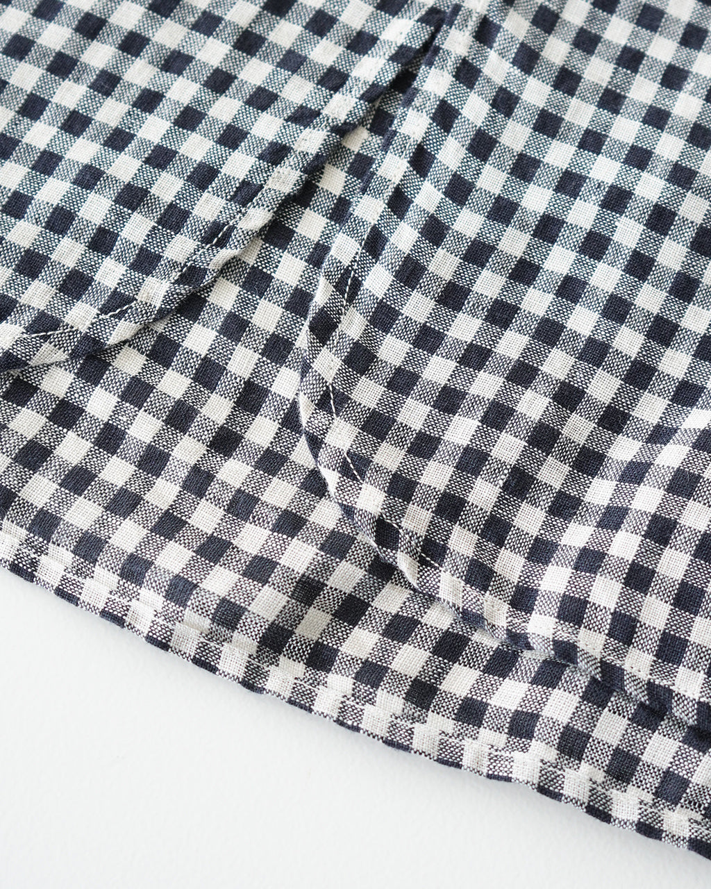 【SALE!20%OFF】prit プリット 5分袖 レギュラーカラーシャツ 60/1フレンチリネン ギンガムチェック ワイド ドロップショルダー P81549【送料無料】