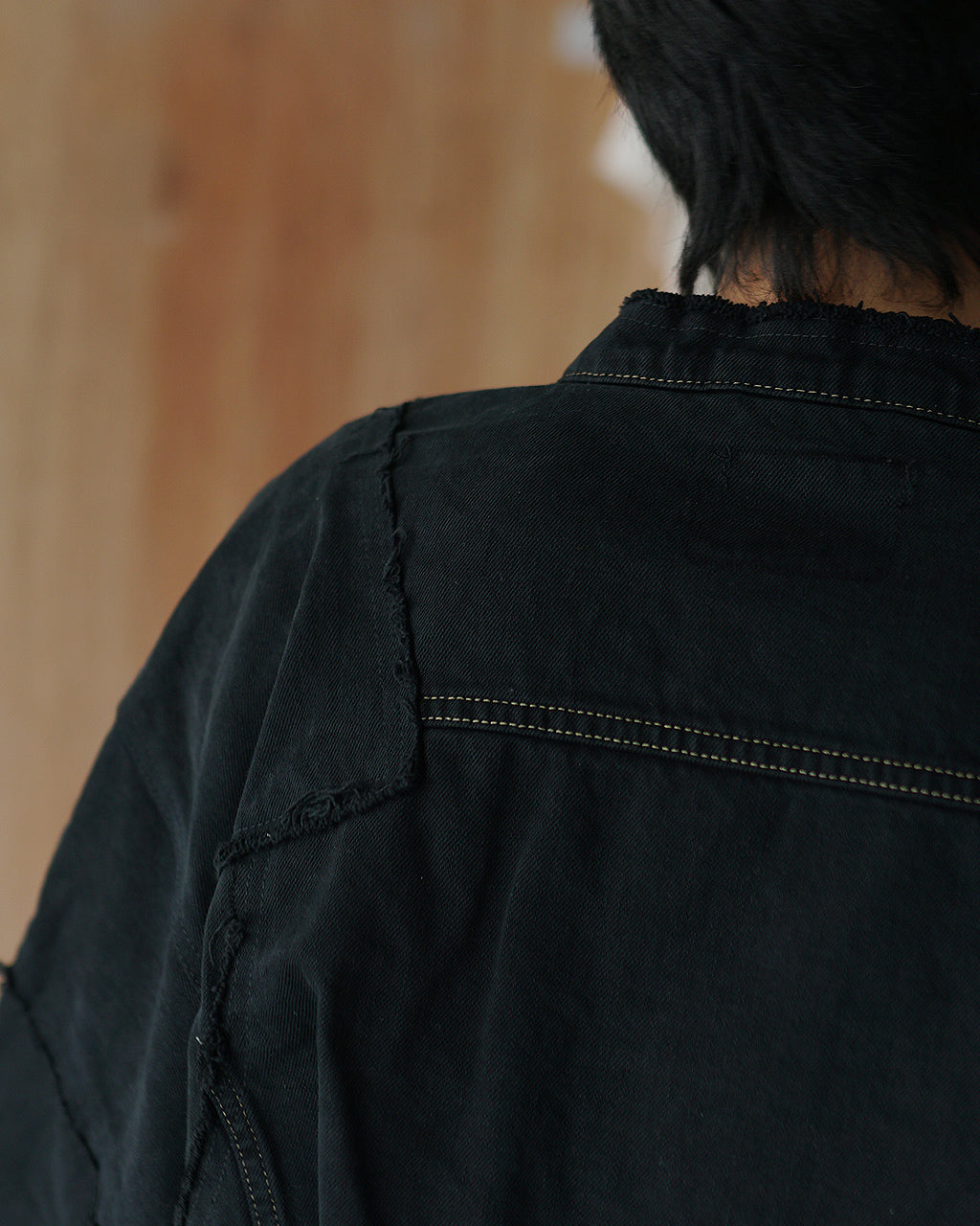QUIITO PT DENIM SHORT JACKET BLACK Q25A-J021BK