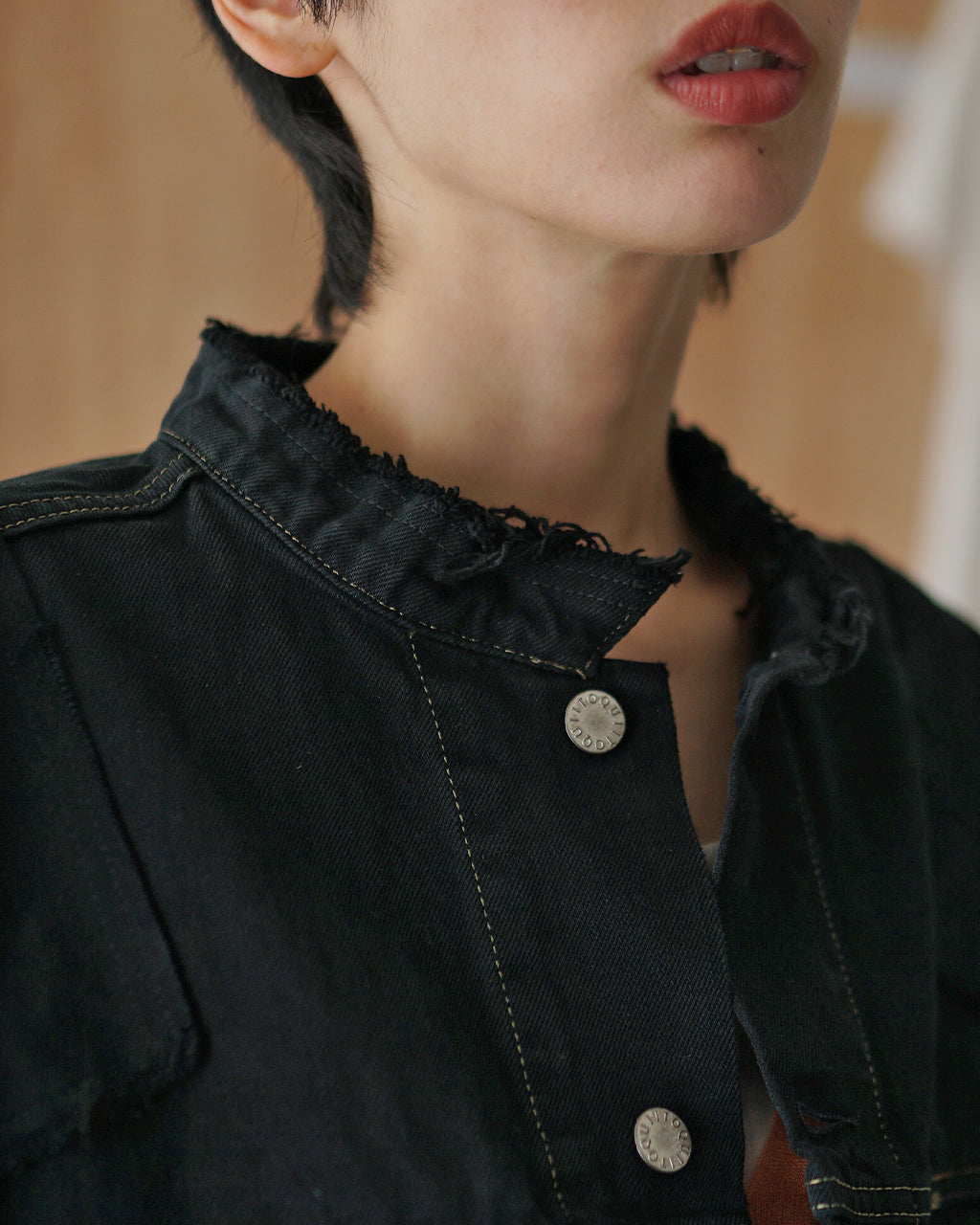 QUIITO PT DENIM SHORT JACKET BLACK Q25A-J021BK