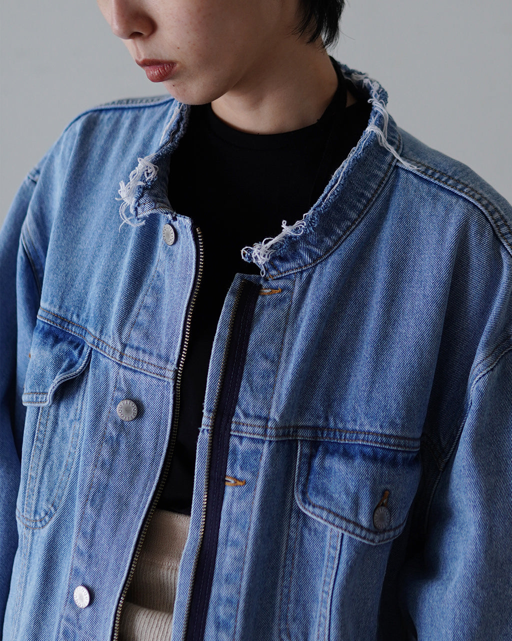 QUIITO ZIP BIG DENIM JACKET Q25A-J056