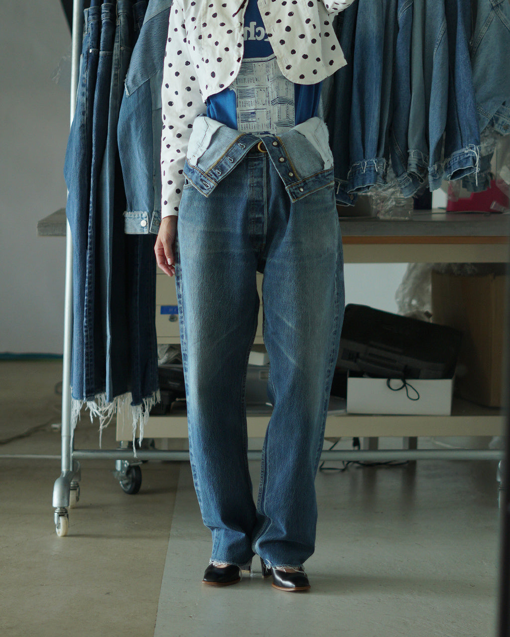 W WAIST DENIM PANTS Q25A-T018