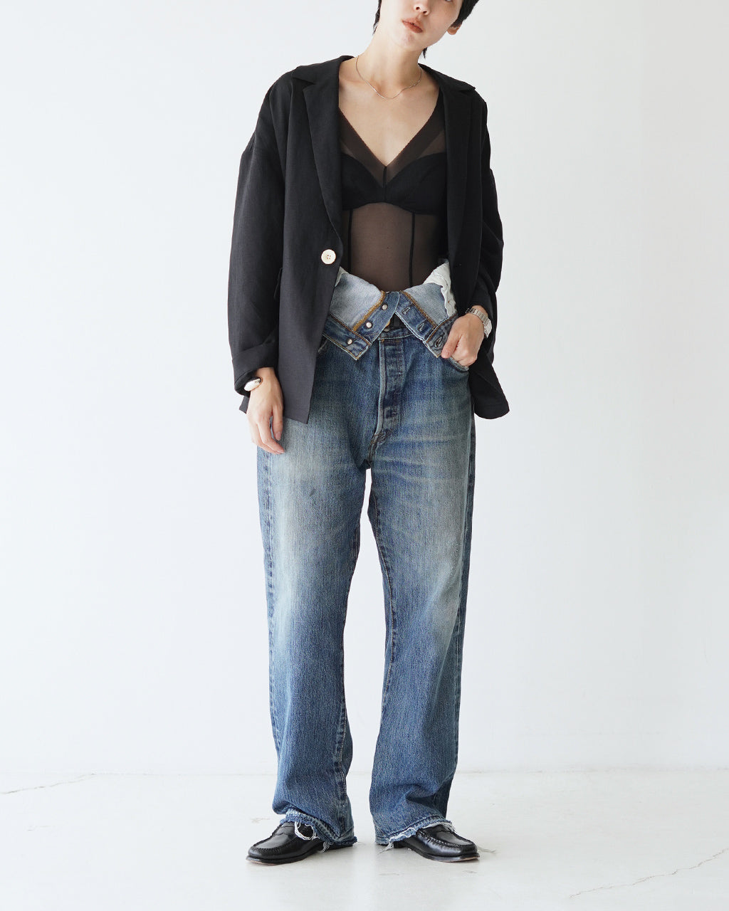 QUIITO W WAIST DENIM PANTS Q25A-T018