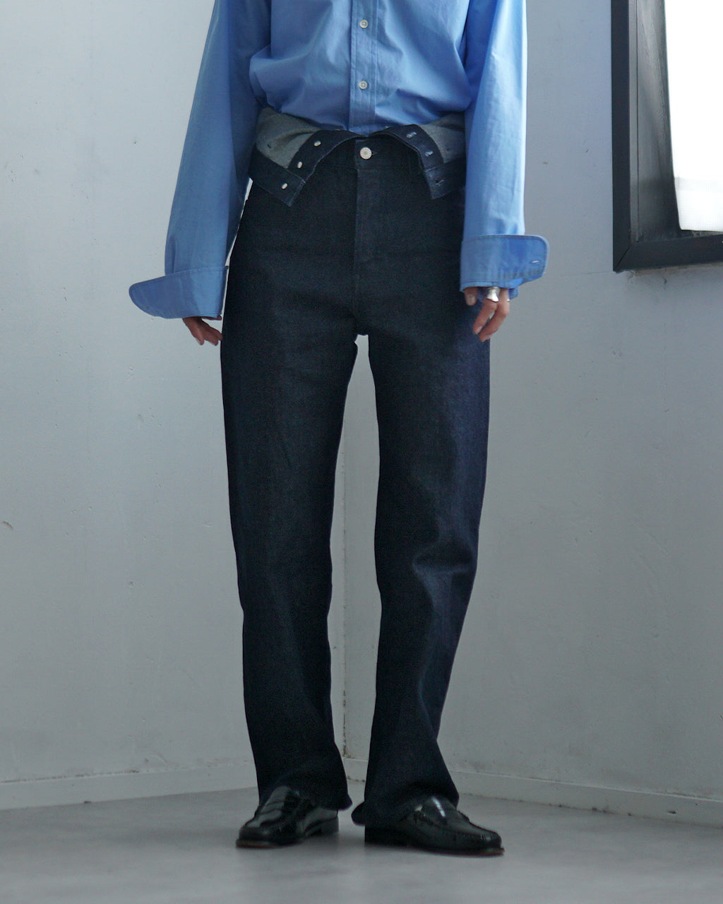 QUIITO REDENIM W WAIST PANTS INDIGO Q25A-T035