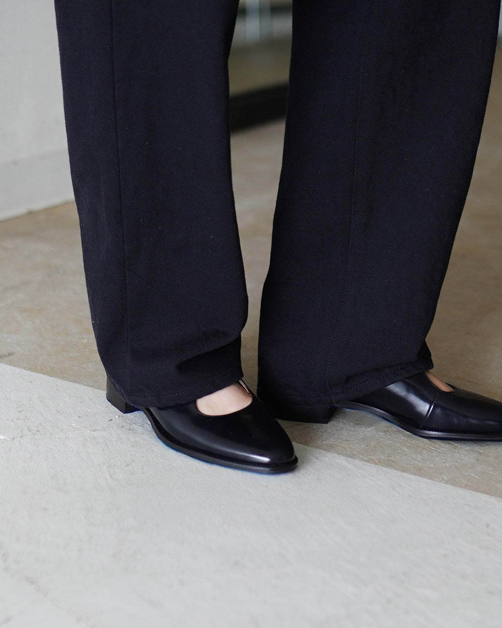 REDENIM W WAIST PANTS BLACK Q25A-T035BK
