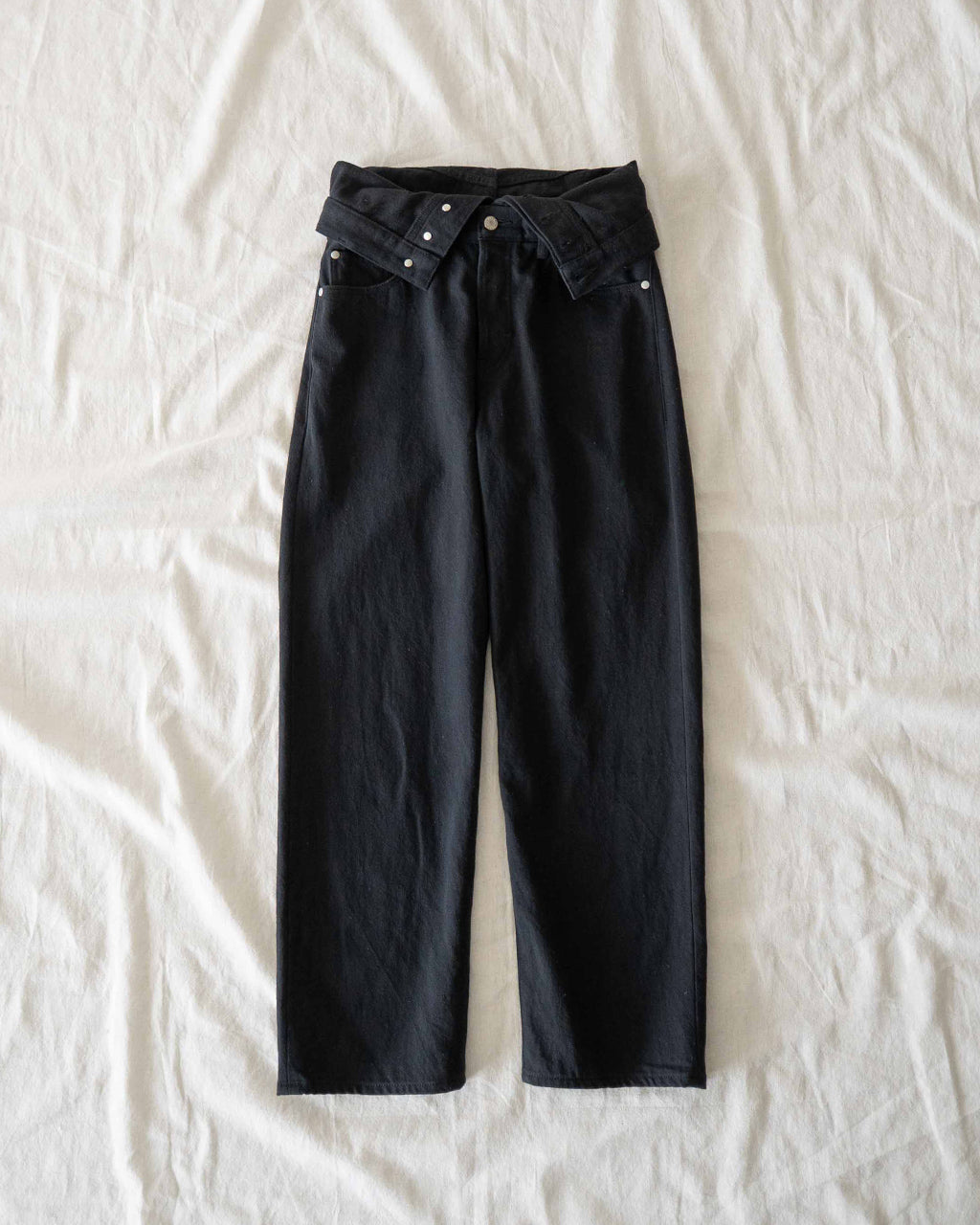 QUIITO REDENIM W WAIST PANTS BLACK Q25A-T035BK