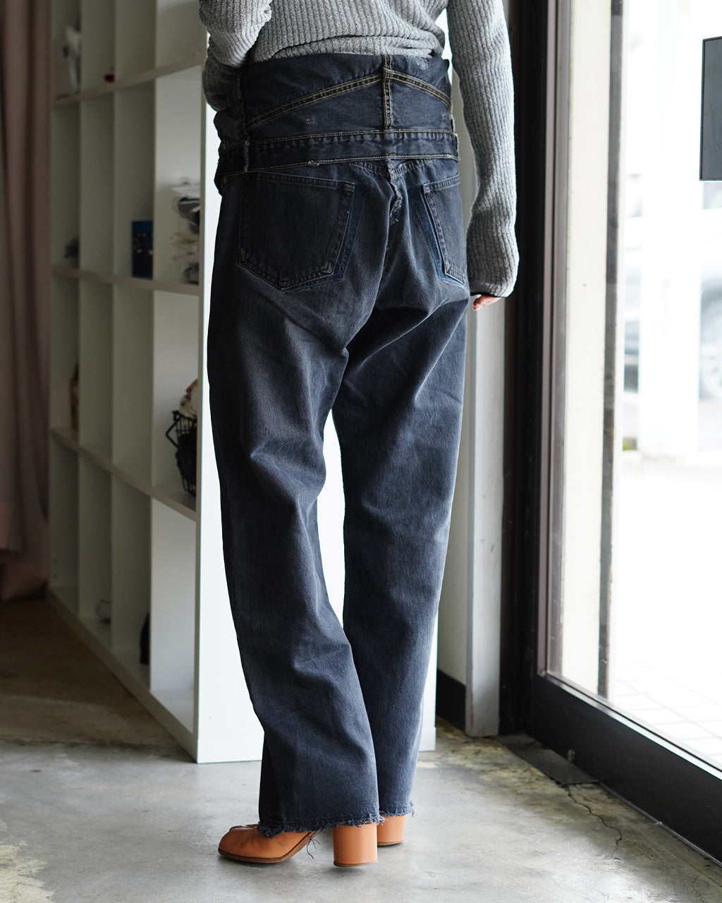 W WAIST DENIM PANTS GR Q26S-T018GR