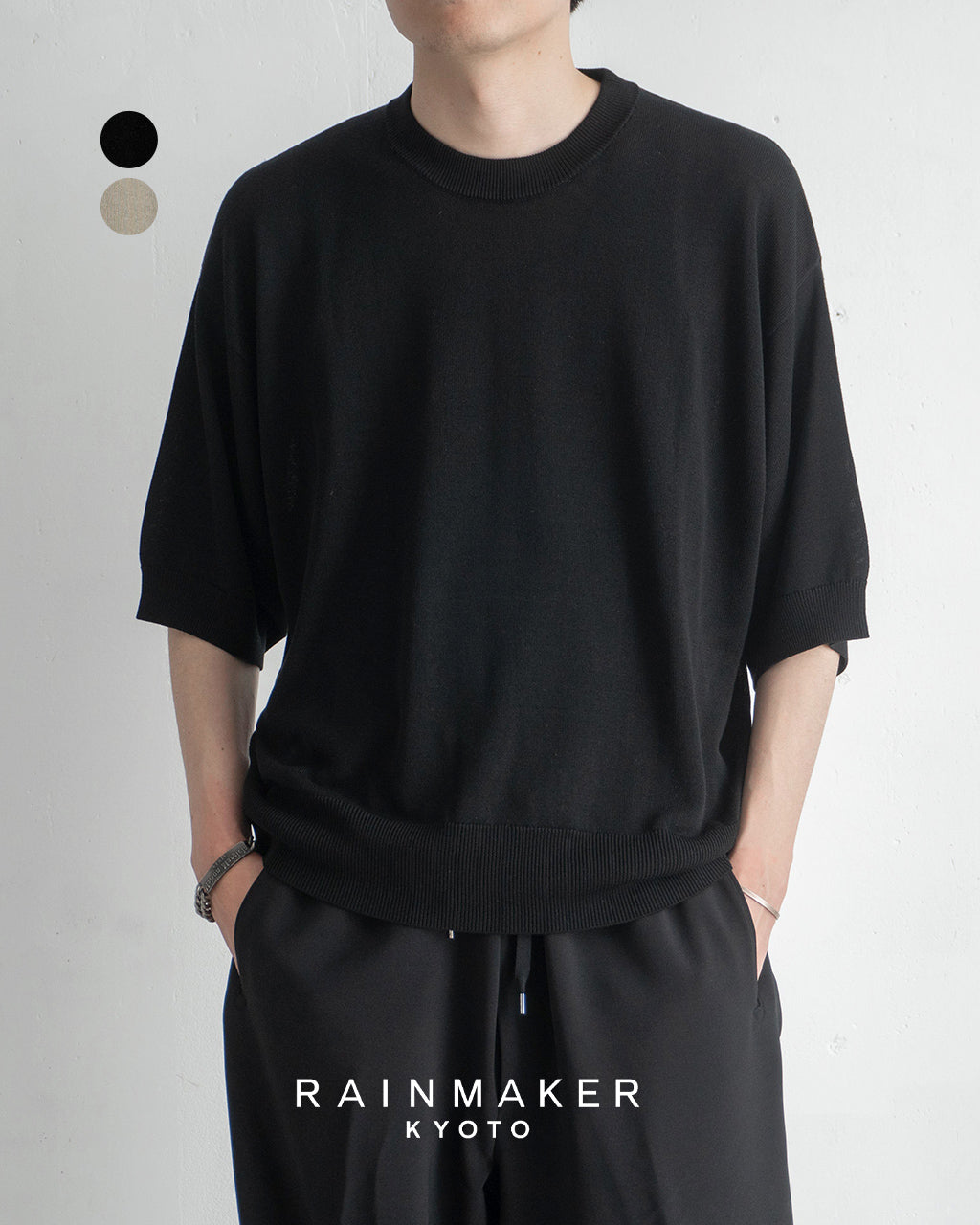 RAINMAKER 레인 메이커 반소매 니트 크루넥 스웨터 CREW-NECK S/S SWEATER RM251-018【무료우송】
