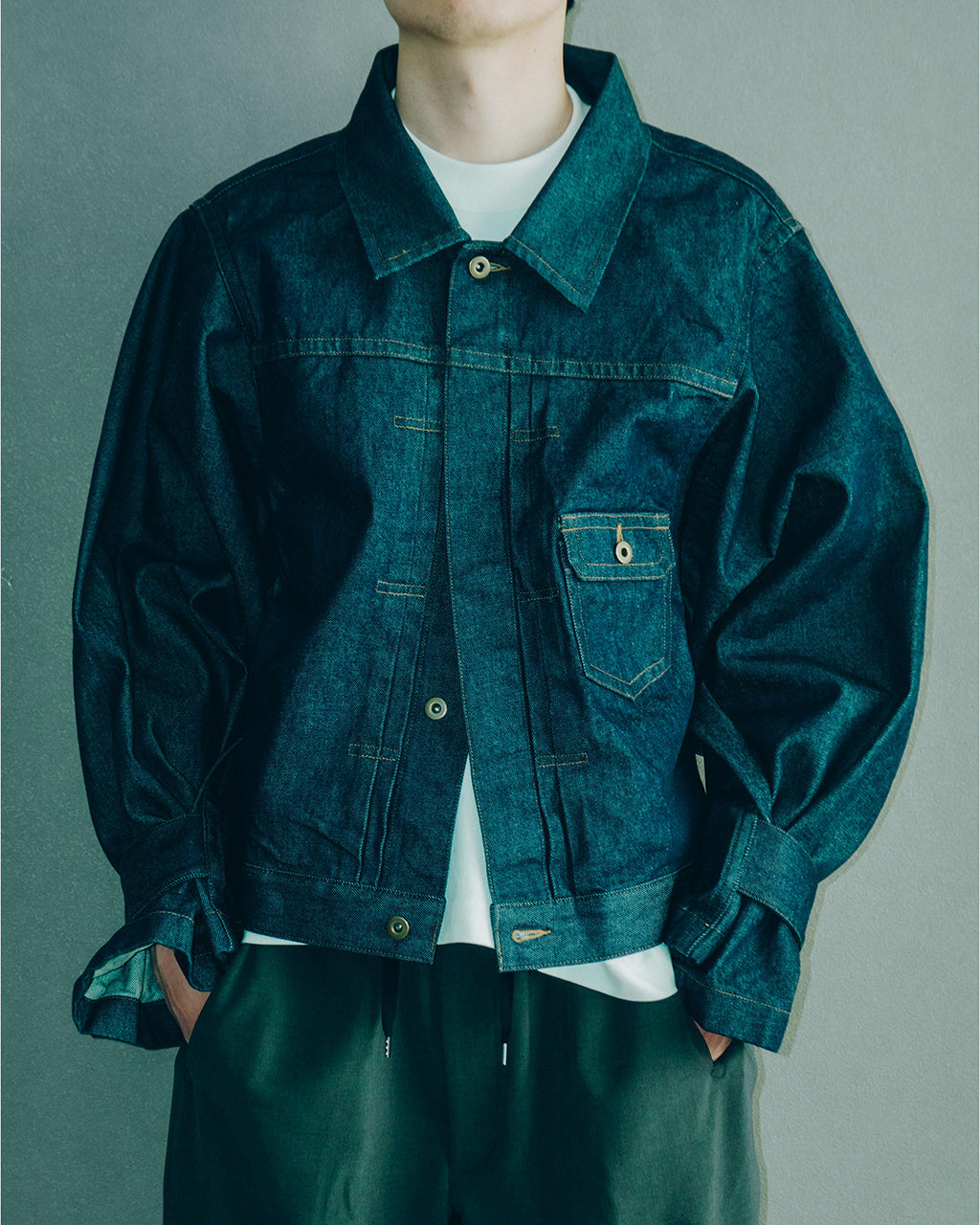 RAINMAKER 레인 메이커 N 슬리브 트래커 재킷 N-SLEEVE TRUCKER JACKET 데님 재킷 RM251-027【무료우송】